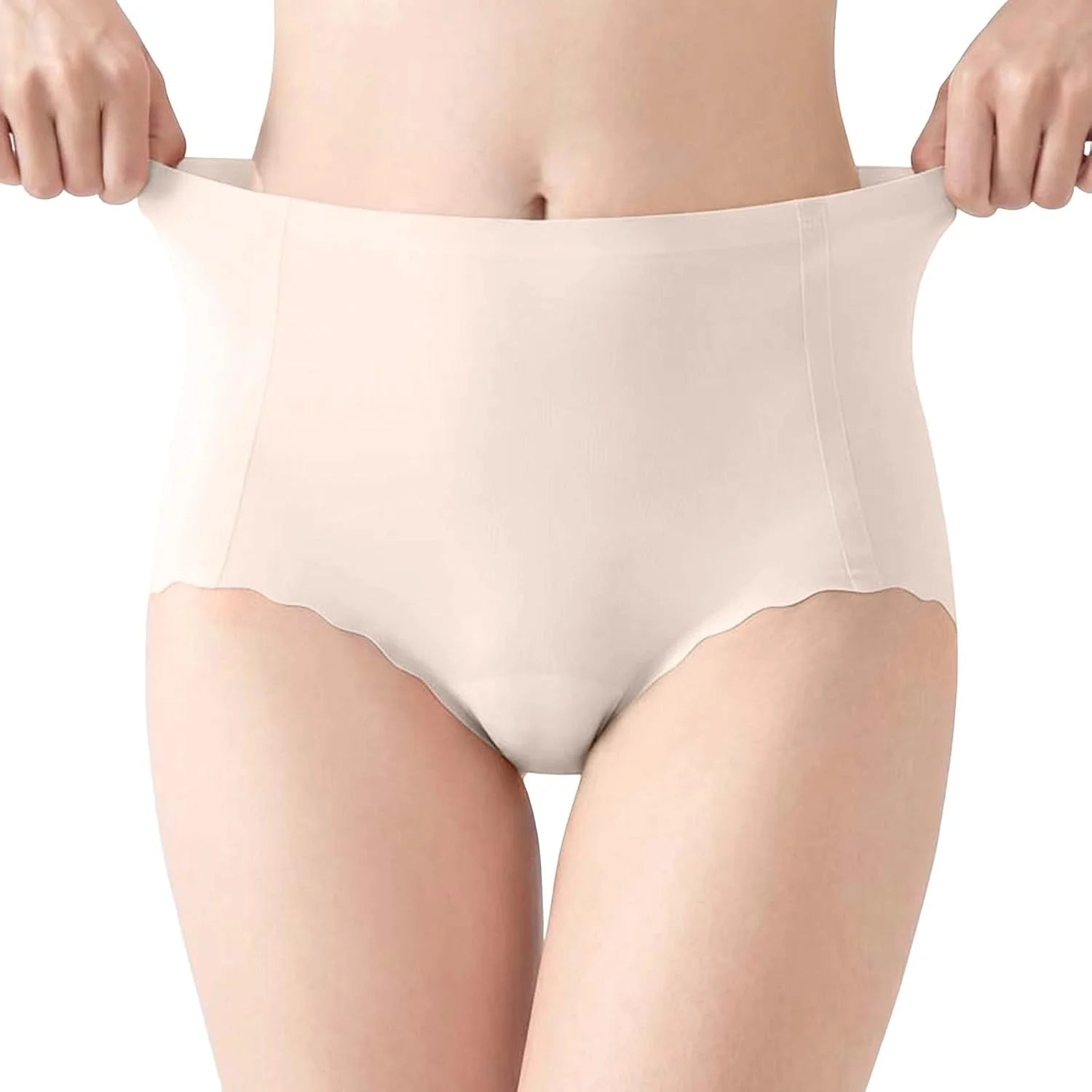 Scalloped Mid Waist Briefs for Women Seamless Everyday Underwear