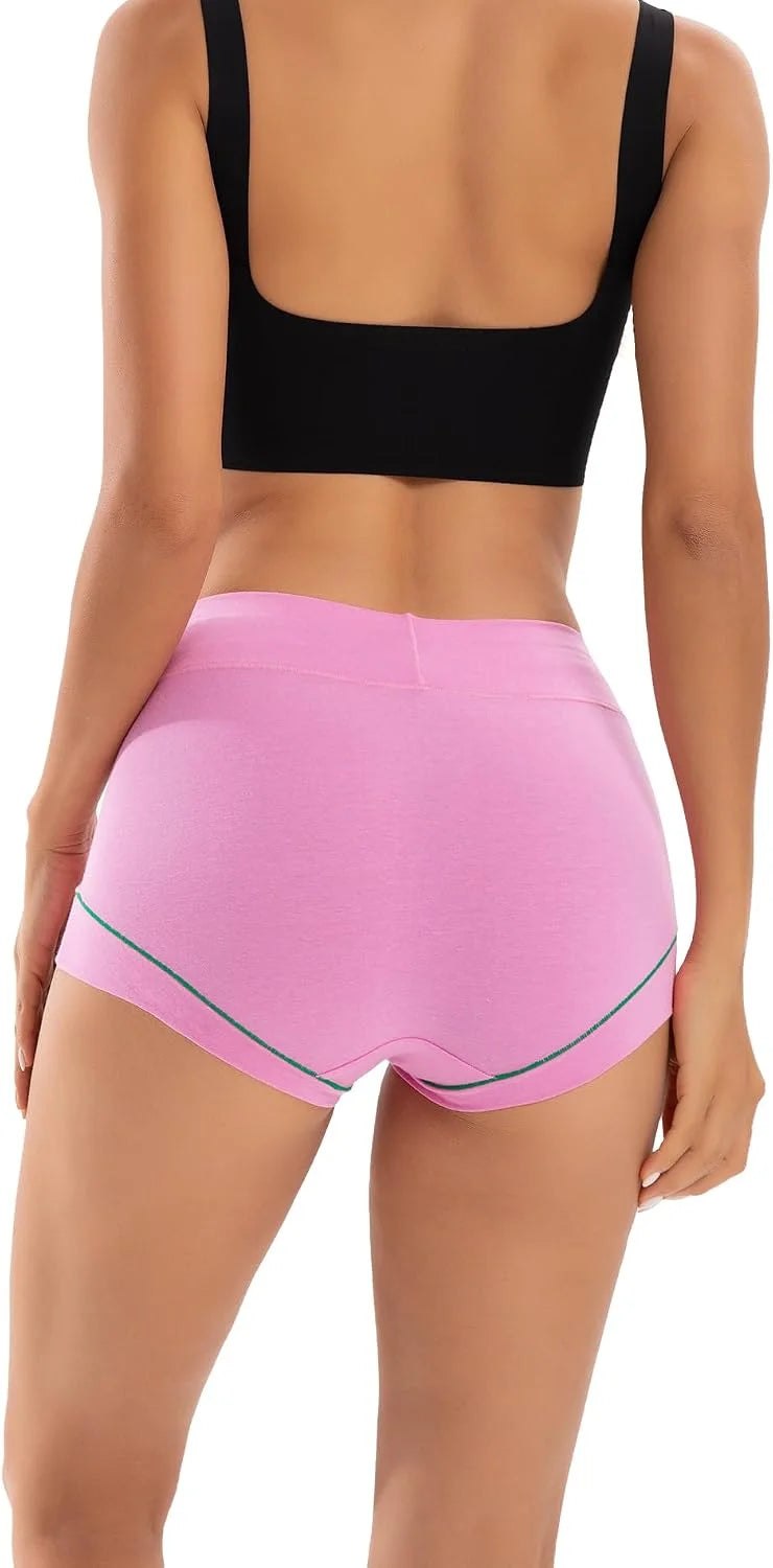 INNERSY Women's Cotton Boyshorts Underwear Soft Boxer Briefs 4-Pack
