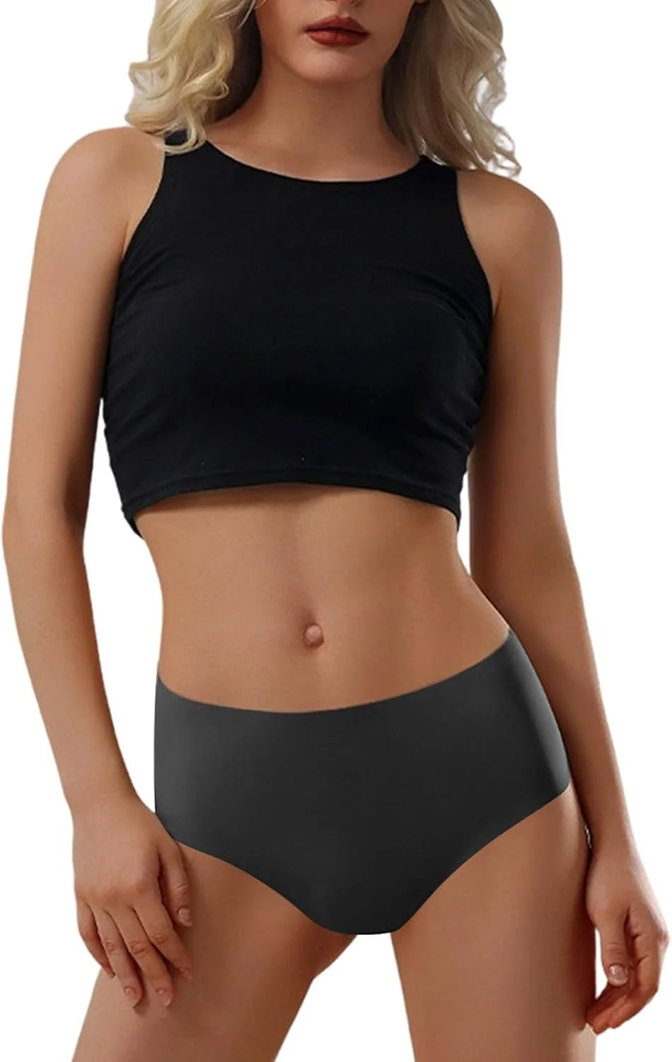 Plus Size High Waist Seamless Briefs for Women Stretch Underwear