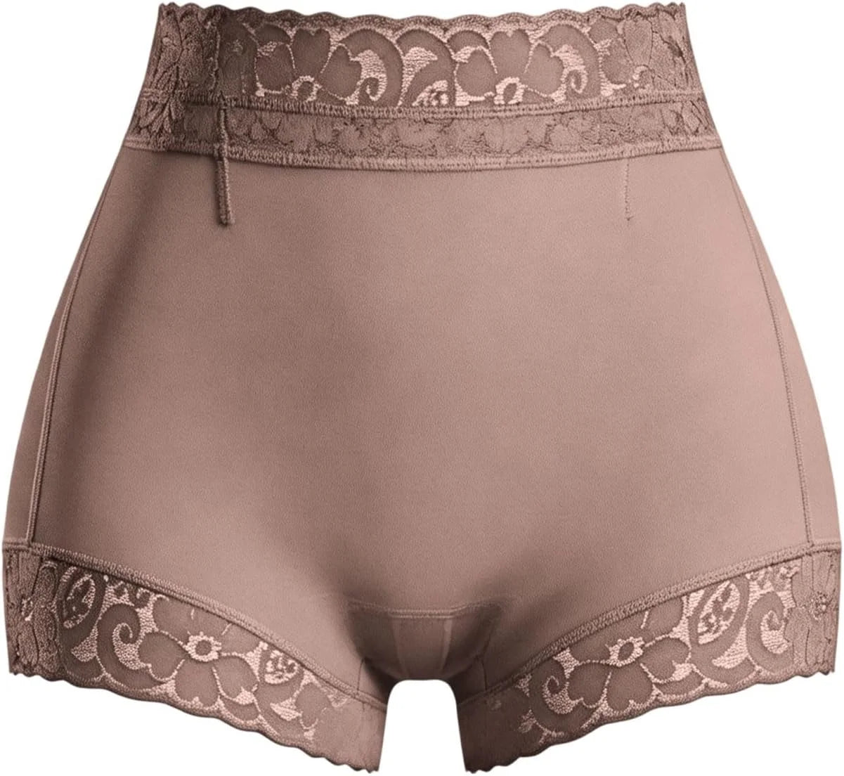 Women's Lace Trim Boyshorts Underwear Panties - Seamless High Waisted Full Coverage Boxer Briefs