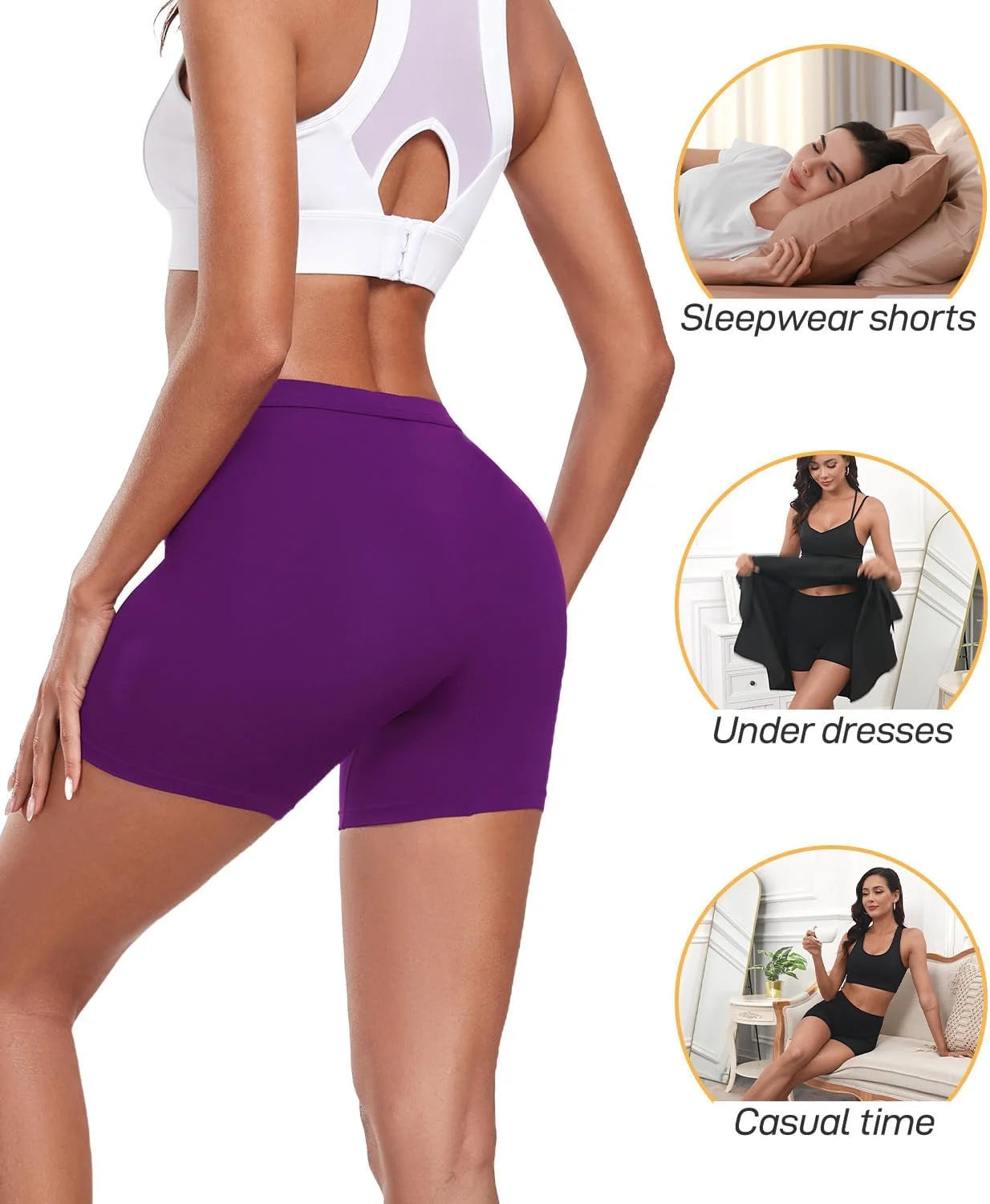 wirarpa Women's Modal Boy Shorts Panties Soft Microfiber Boxer Briefs Underwear 4 Pack