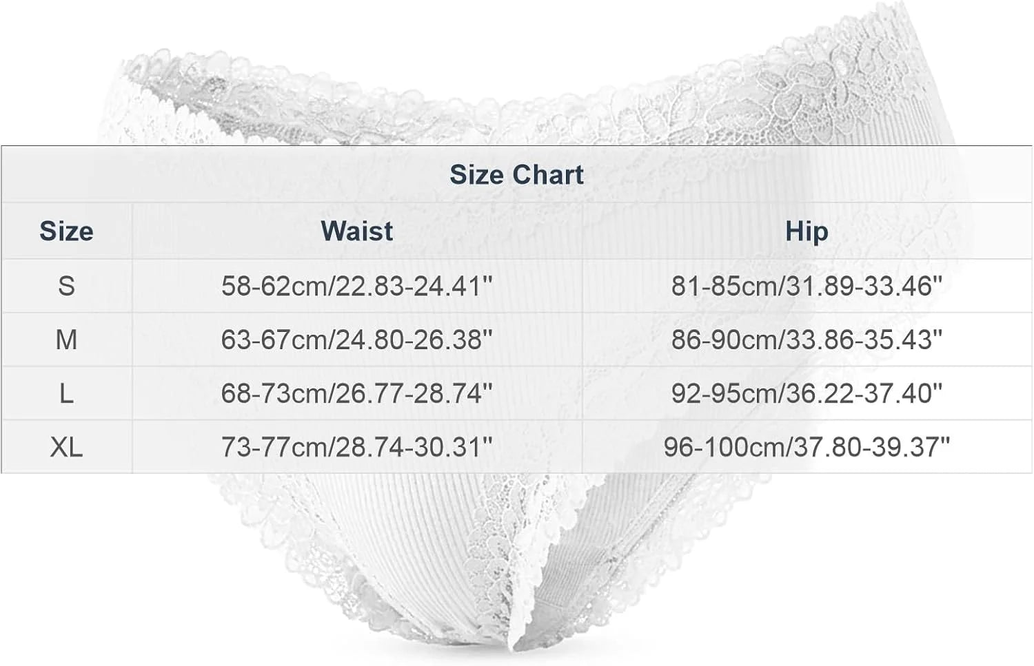 Lace Trim High Waisted Underwear for Women Sexy Ribbed Panties