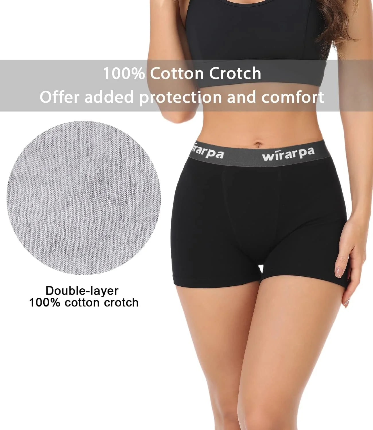 wirarpa Women's Cotton Boxer Briefs Underwear Boy Shorts 3" Inseam 4 Pack