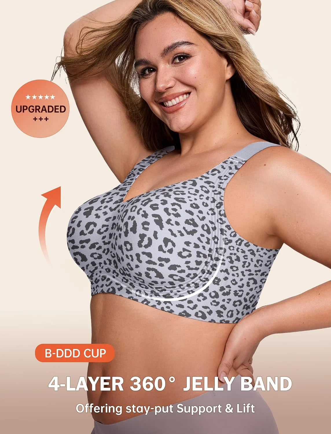 LetsJoli Jelly Bras for Women No Underwire Plus Size Push Up Supportive