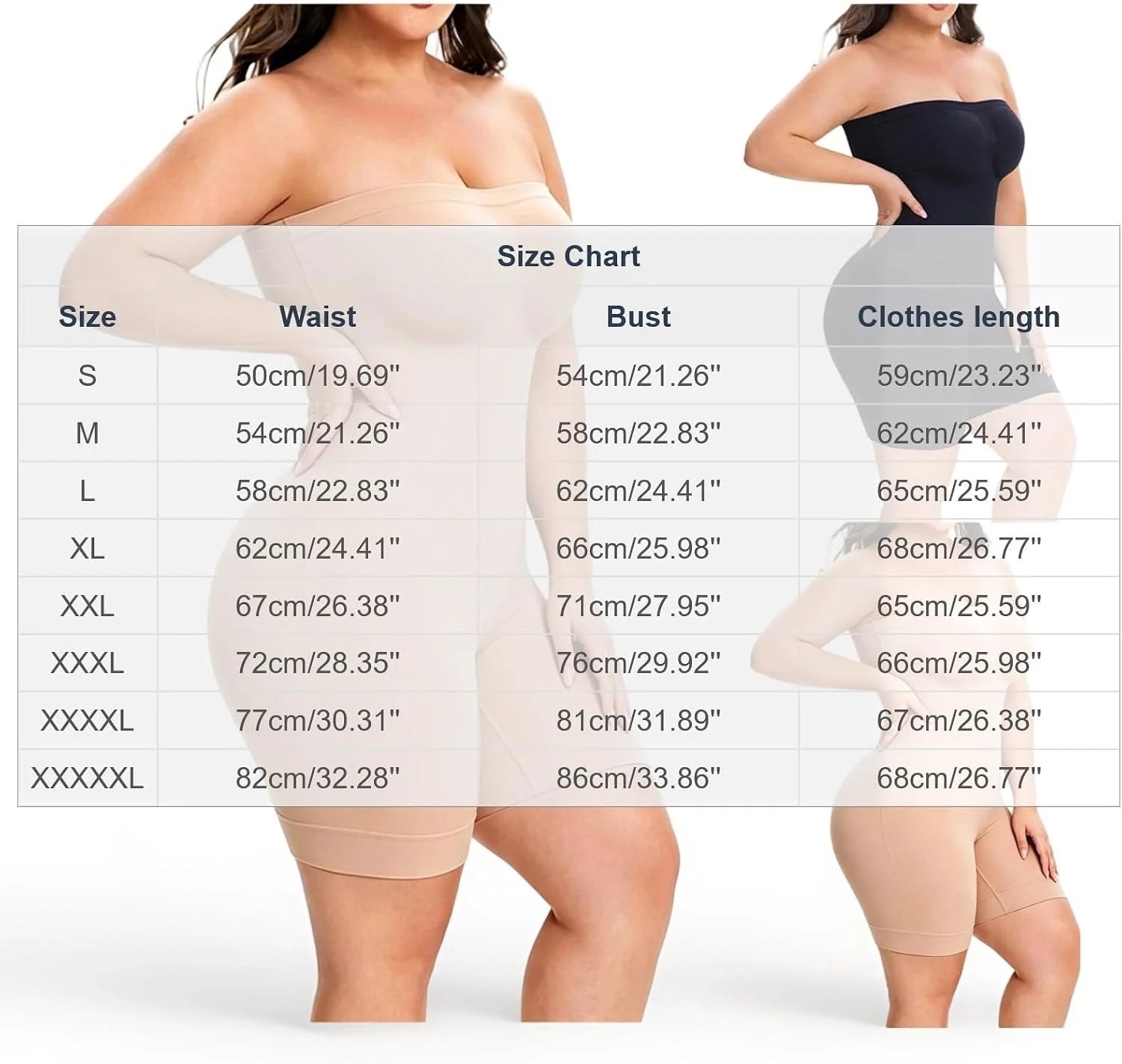 Womens Strapless Bodysuit Seamless Shapewear Jumpsuit Shorts