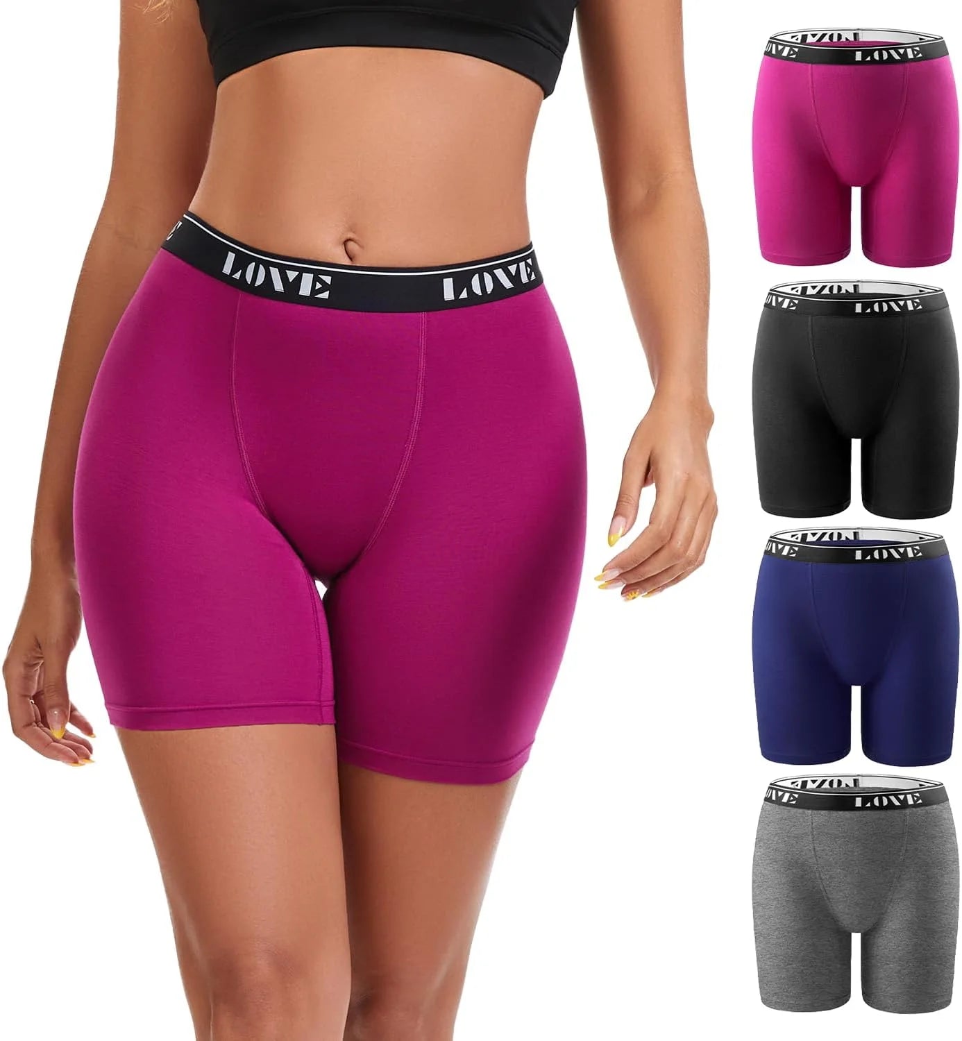 Molasus Womens Boxer Briefs High Waisted Modal Boy Shorts Underwear(Regular&Plus Size)