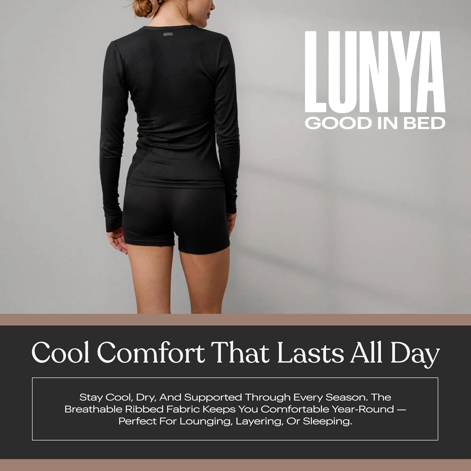 Lunya Soft Modal Rib Boyshort Underwear for Women - No-Rise Crotch Seam Women Boxer - Made with Tencel Modal and Elastane