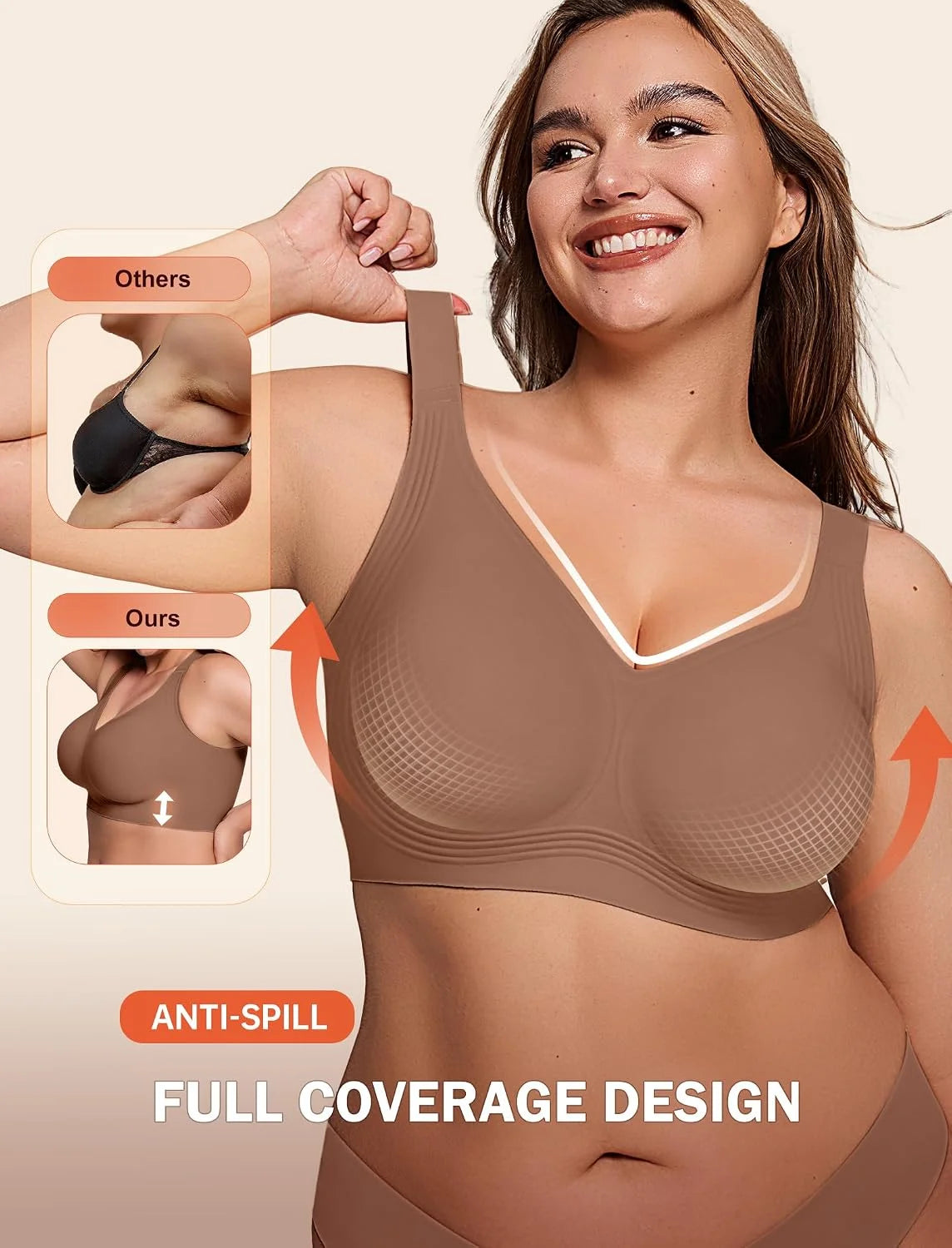 LetsJoli Jelly Bras for Women No Underwire Plus Size Push Up Supportive