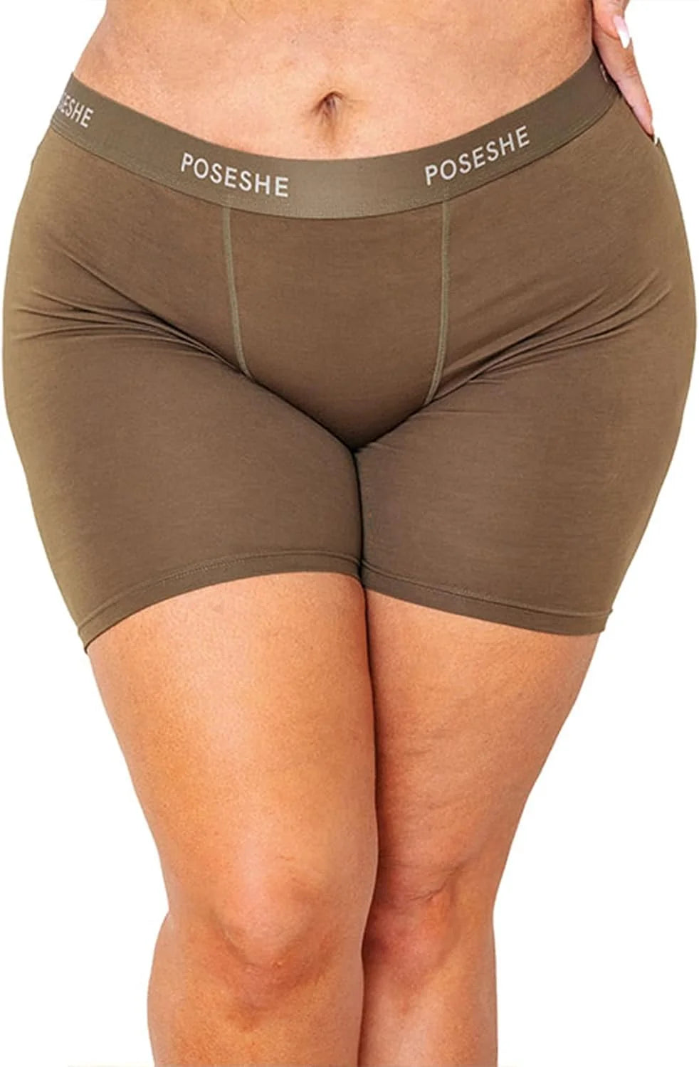 POSESHE Womens Boy Shorts Underwear Boxer Briefs MicroModal 6" Inseam, S-5X