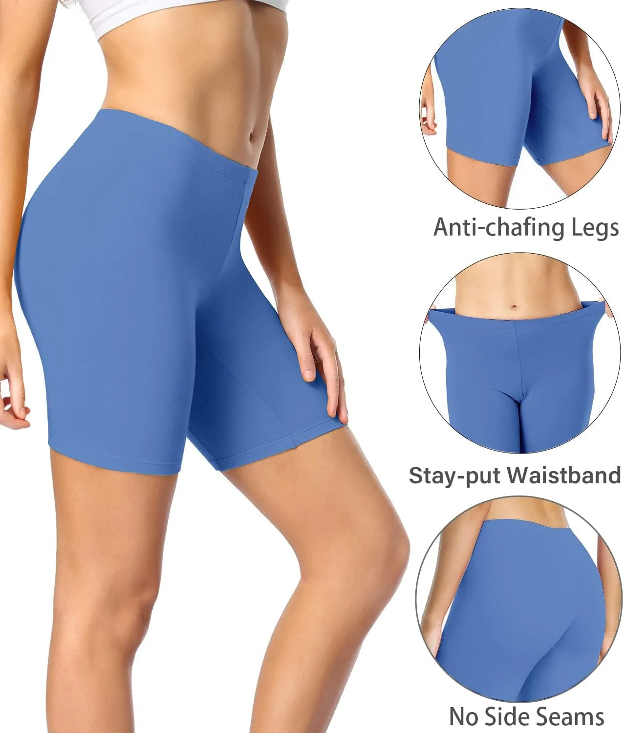 wirarpa Women's Cotton Boy Shorts Underwear Anti Chafing Soft Biker Short Plus Boy Shorts Panties 4 Pack