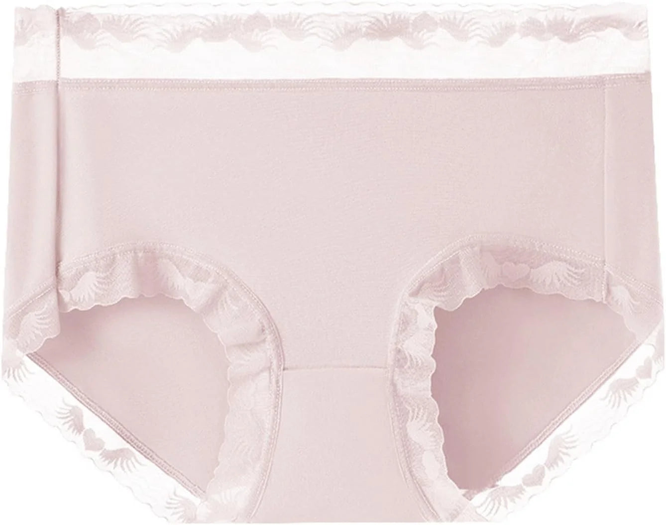 Womens Lace Trim Mid Waist Brief Underwear Comfortable Panties