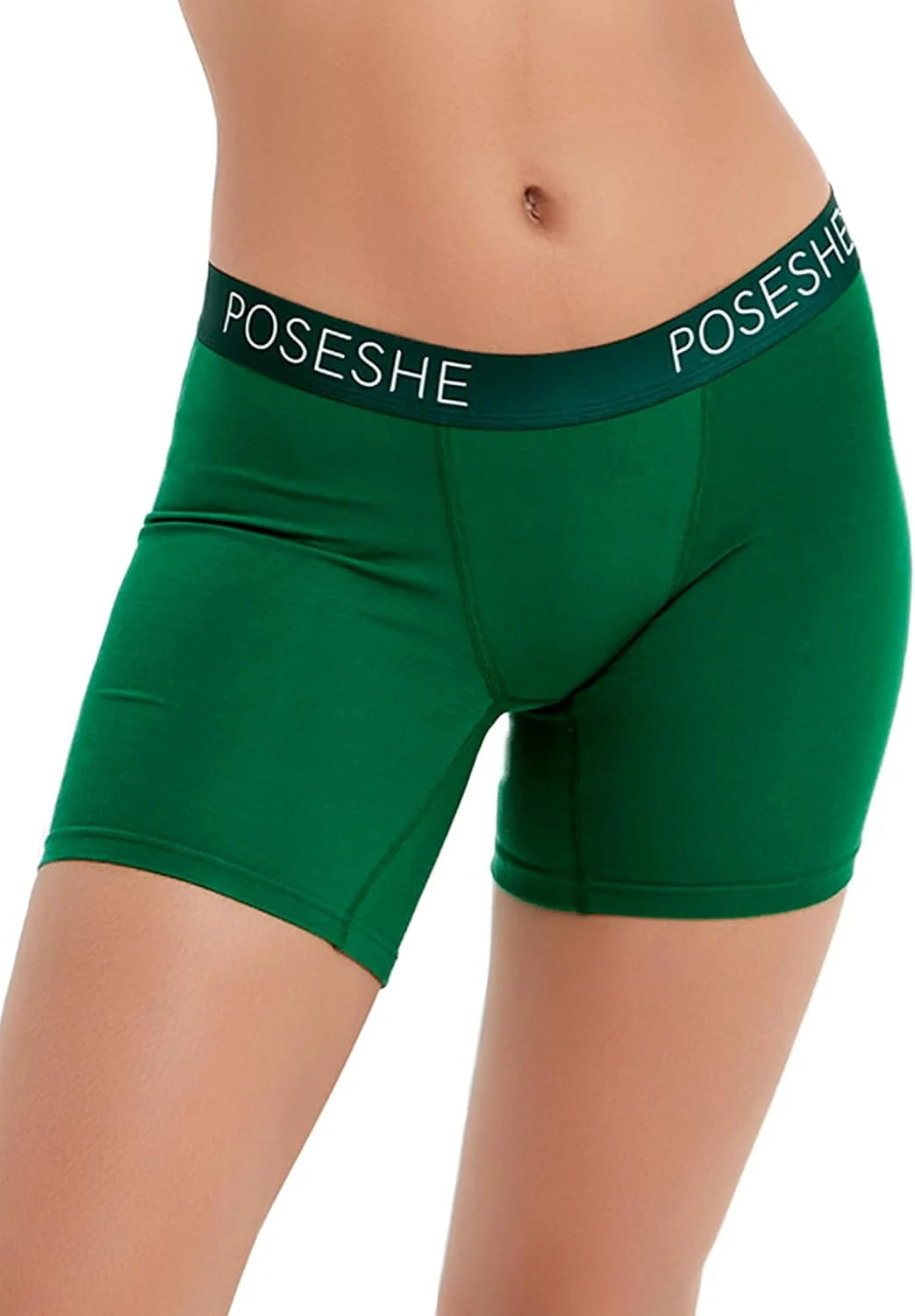 POSESHE Womens Boy Shorts Underwear Boxer Briefs MicroModal 6" Inseam, S-5X
