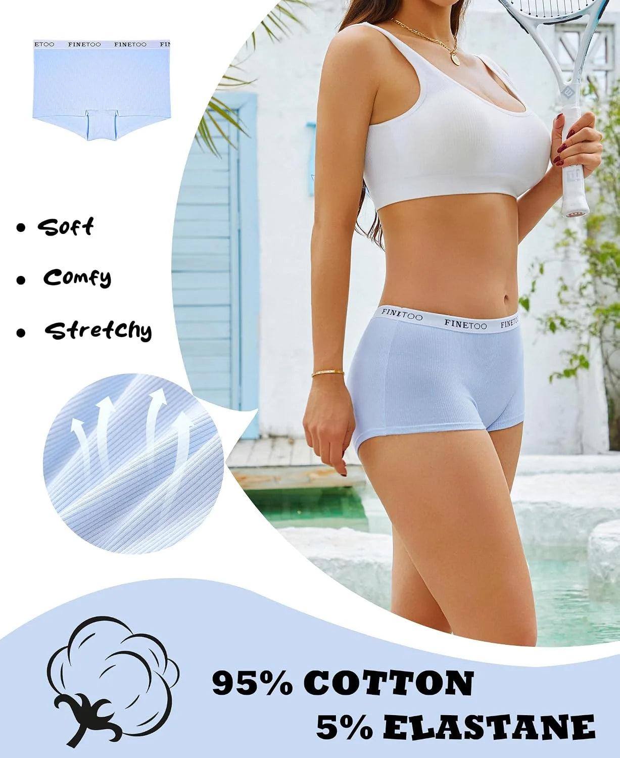 Cotton Boyshort Underwear for Women Boxer Briefs Ladies BoyShorts Panties