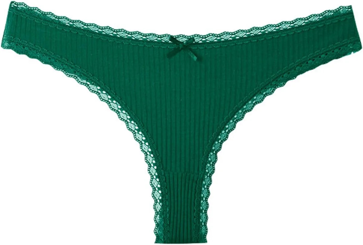 Lace Trim Low Waist Panties for Women Breathable Sexy Underwear