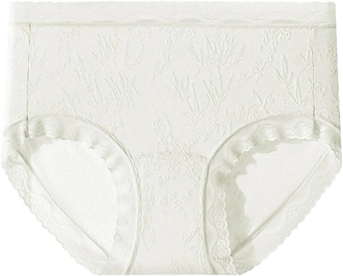 Lace Trim Mid Waist Soft Underwear for Women Comfort Daily Briefs