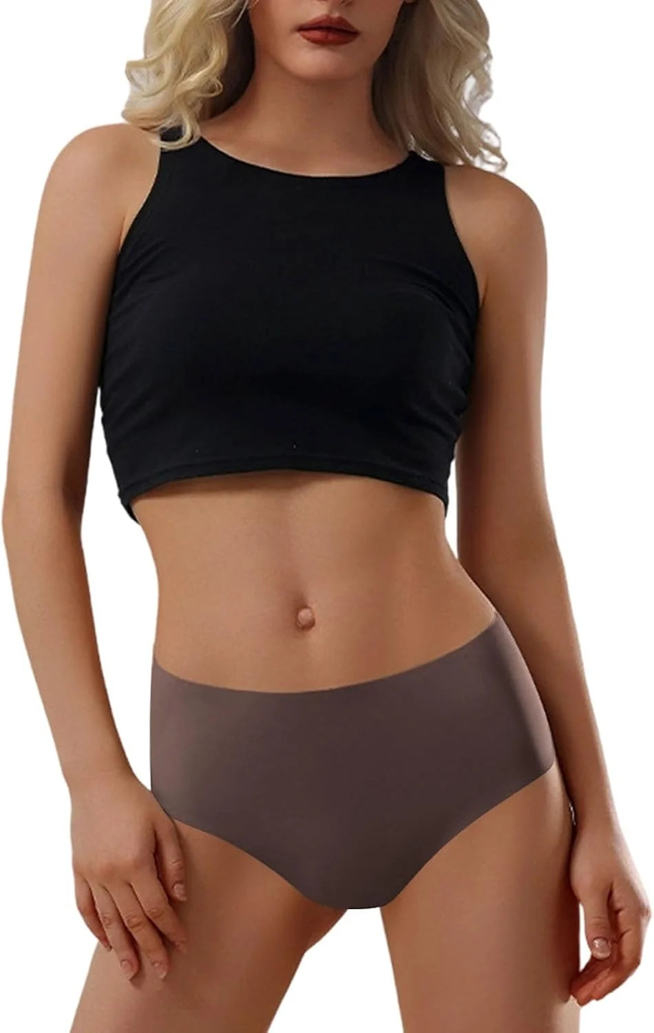 Plus Size High Waist Seamless Briefs for Women Stretch Underwear