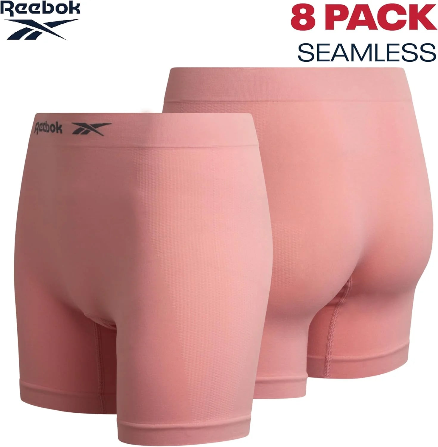Reebok Womens Boyshorts 8 Pack 6'' Inseam Long Leg Performance Underwear