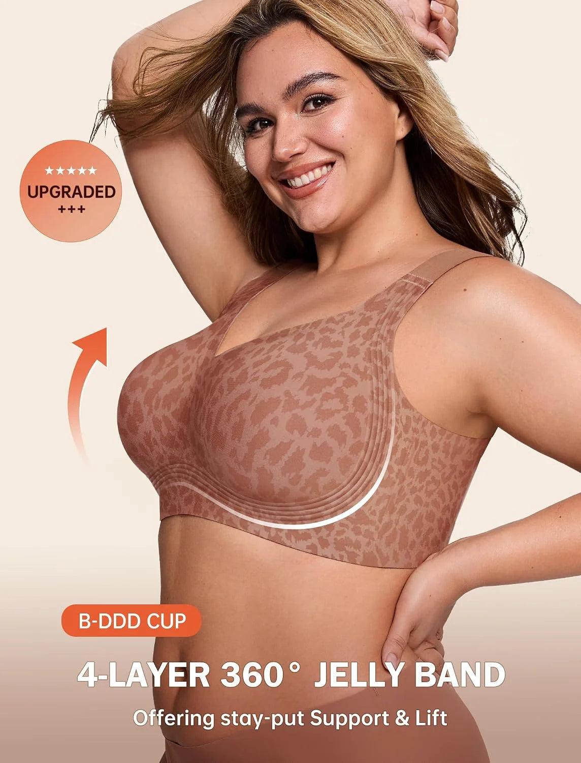 LetsJoli Jelly Bras for Women No Underwire Plus Size Push Up Supportive