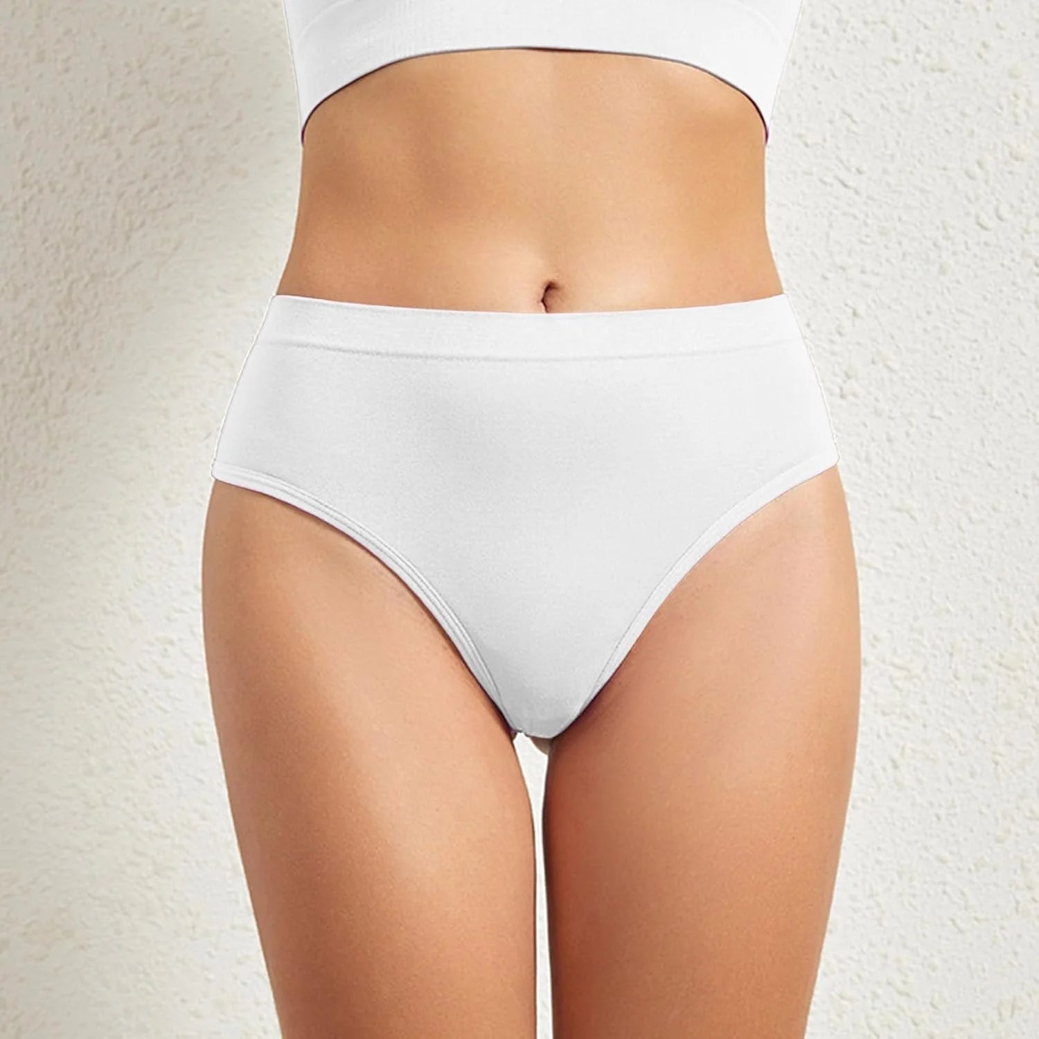 High Waisted Solid Underwear for Women Sexy Breathable Panties