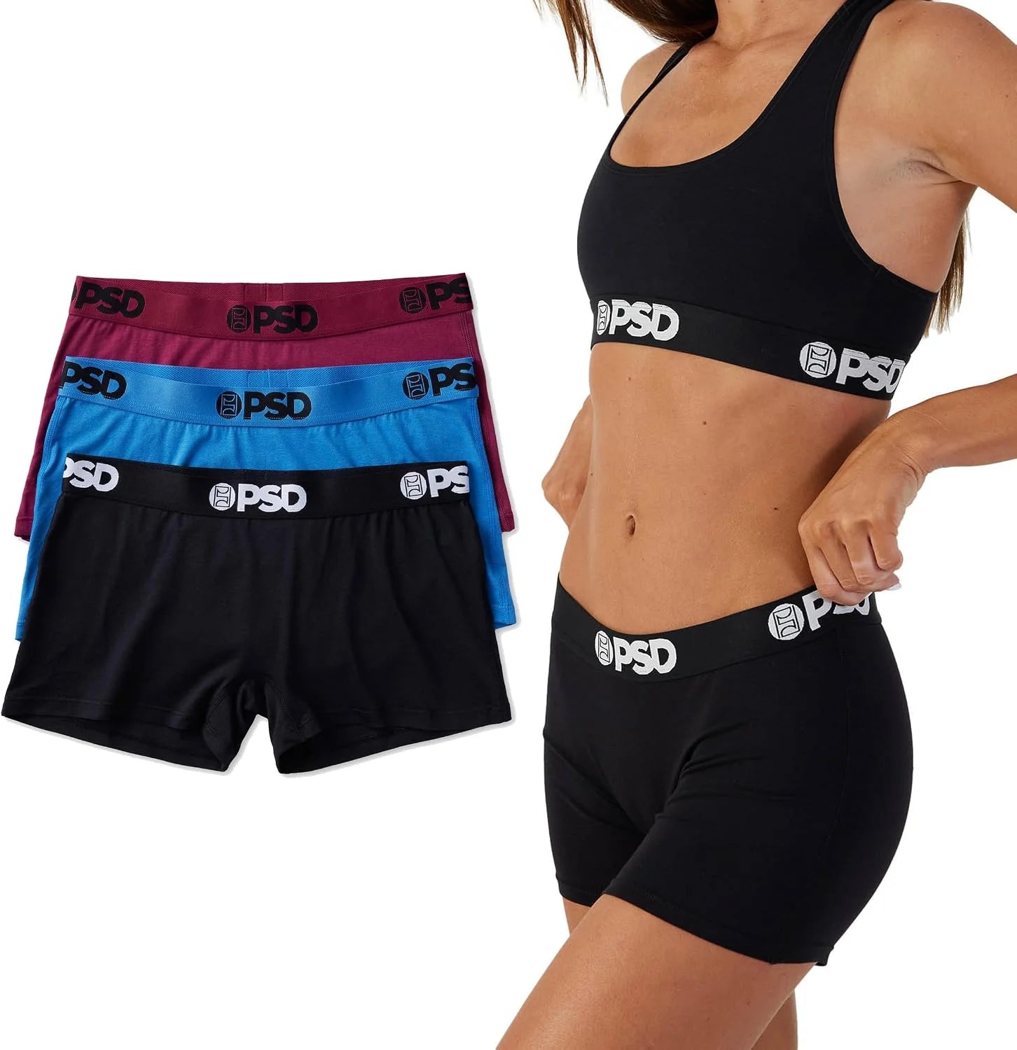PSD Women's Various Print Boy Shorts - Full Coverage Women's Underwear - Comfortable Stretch Panties for Women