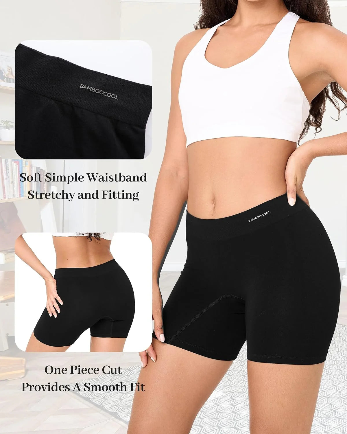 BAMBOO COOL Womens Boyshorts Underwear Anti Chafing Boxer Briefs Panties