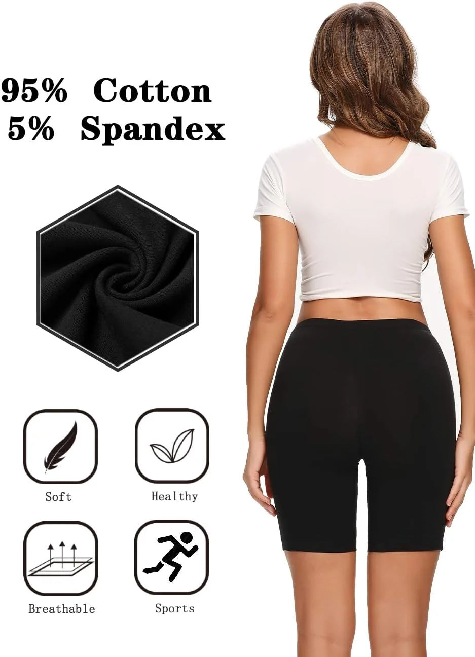 Molasus Womens Cotton Boxer Shorts Underwear Anti Chafing Bike Shorts(Regular & Plus Size)