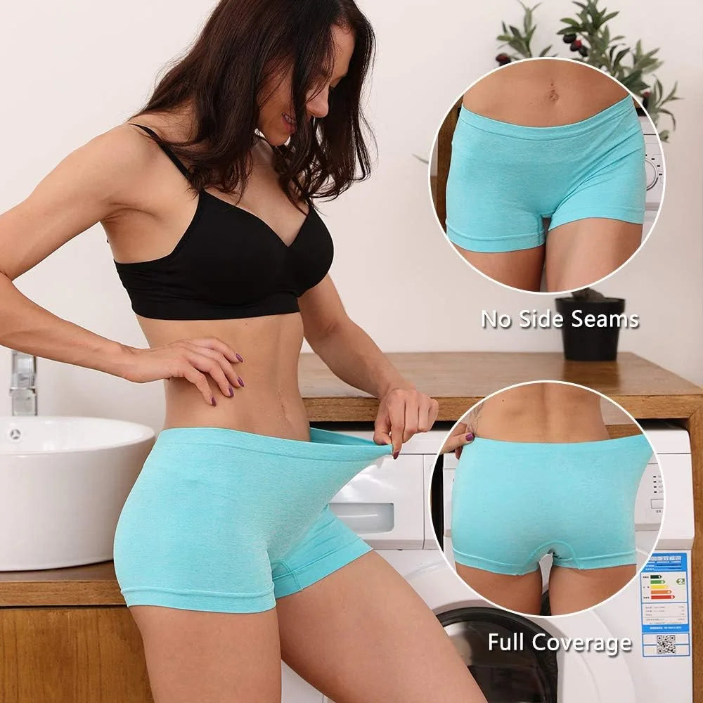LALESTE Viscose Bamboo Boxer Briefs for Women Cotton Boy Shorts Underwear Soft Stretch Boyshorts Panties 5 Pack