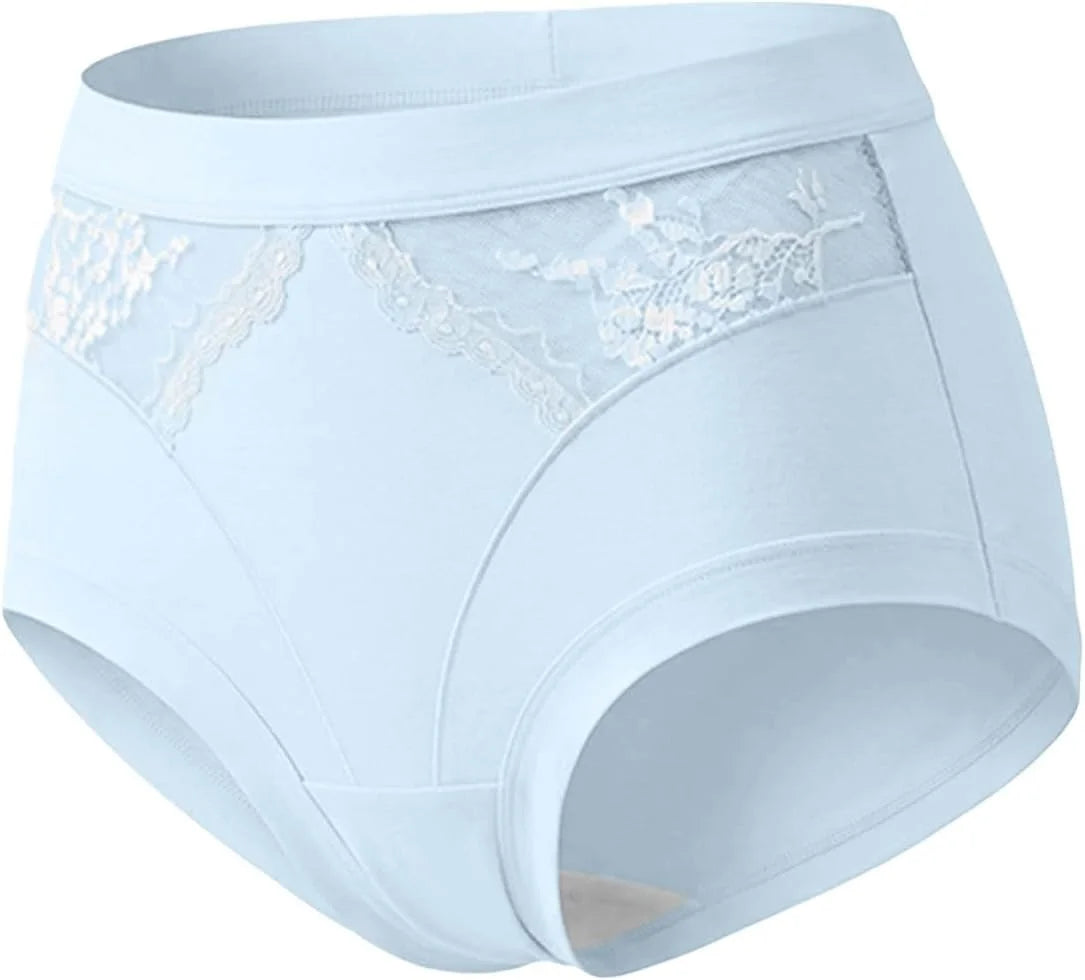 Mid Waist Briefs for Women Lace Patchwork Underwear Briefs