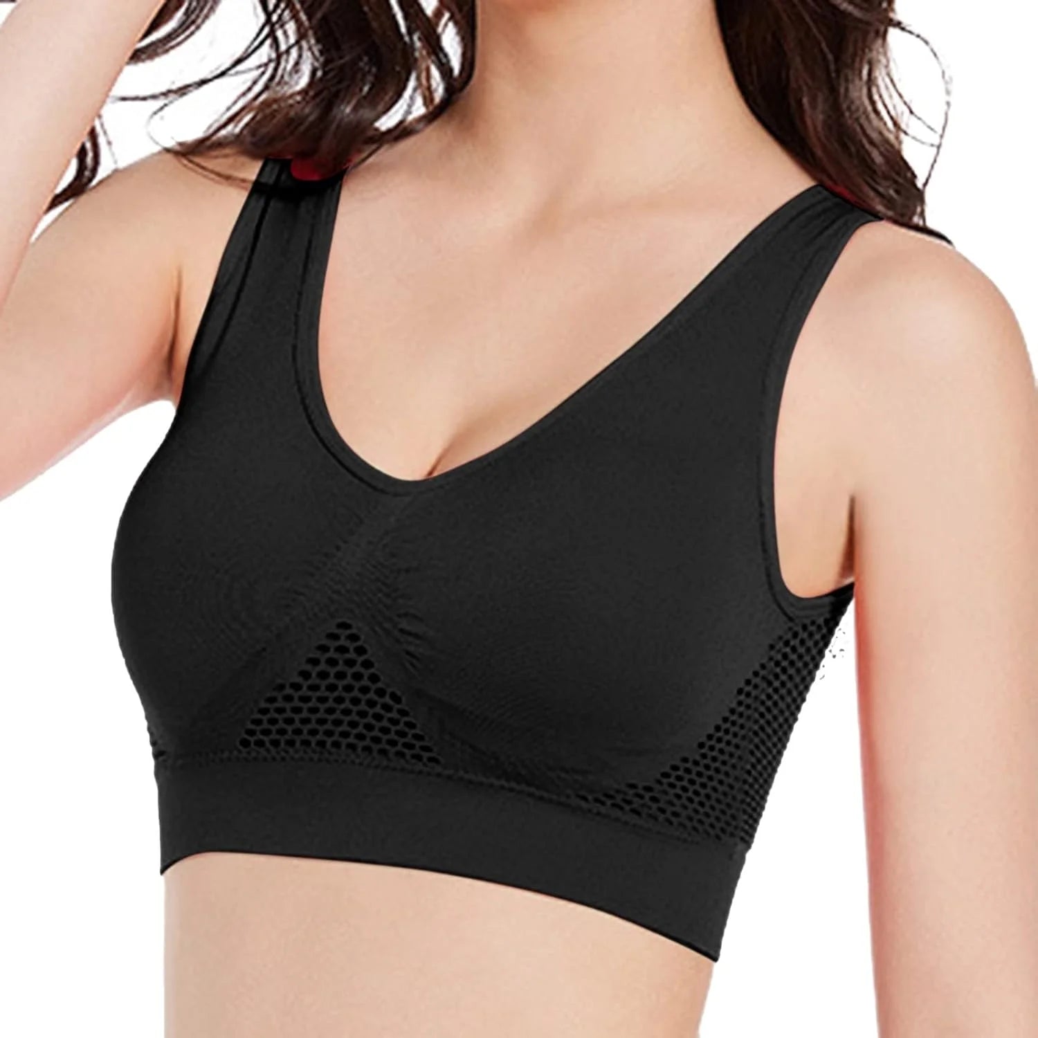 Breathable Bras for Women No Steel Ring Plus Size Soft Cool Liftup Air Bra No Underwire High Support Underwear