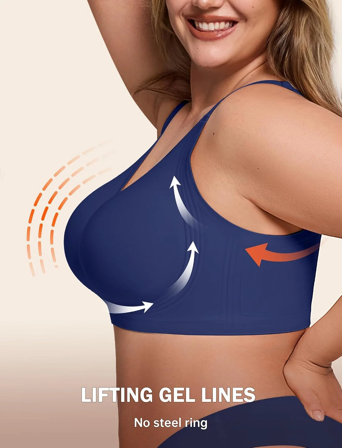 LetsJoli Jelly Bras for Women No Underwire Plus Size Push Up Supportive