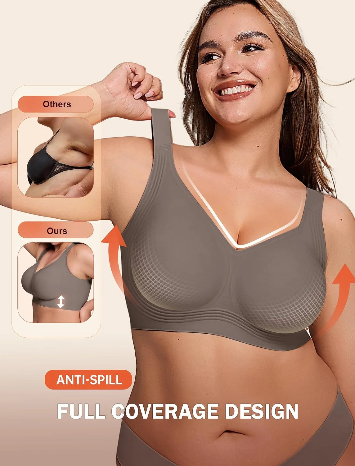 LetsJoli Jelly Bras for Women No Underwire Plus Size Push Up Supportive