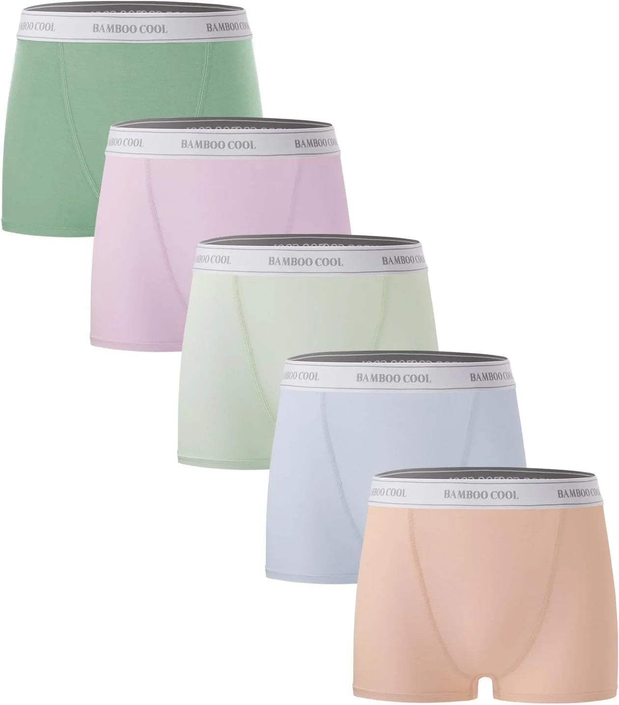 BAMBOO COOL Womens Boy Shorts Underwear High Waisted Boxer Briefs 5 Pack
