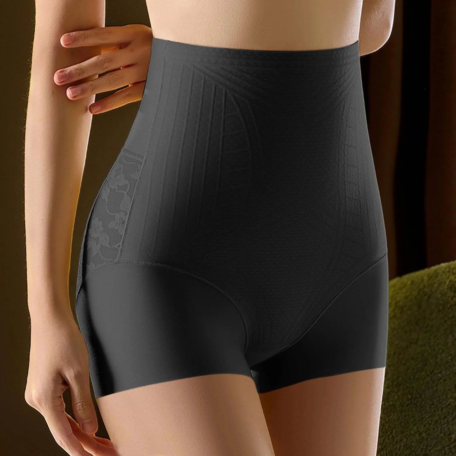 Seamless Shapewear Briefs for Women Lace Tummy Control Underwear
