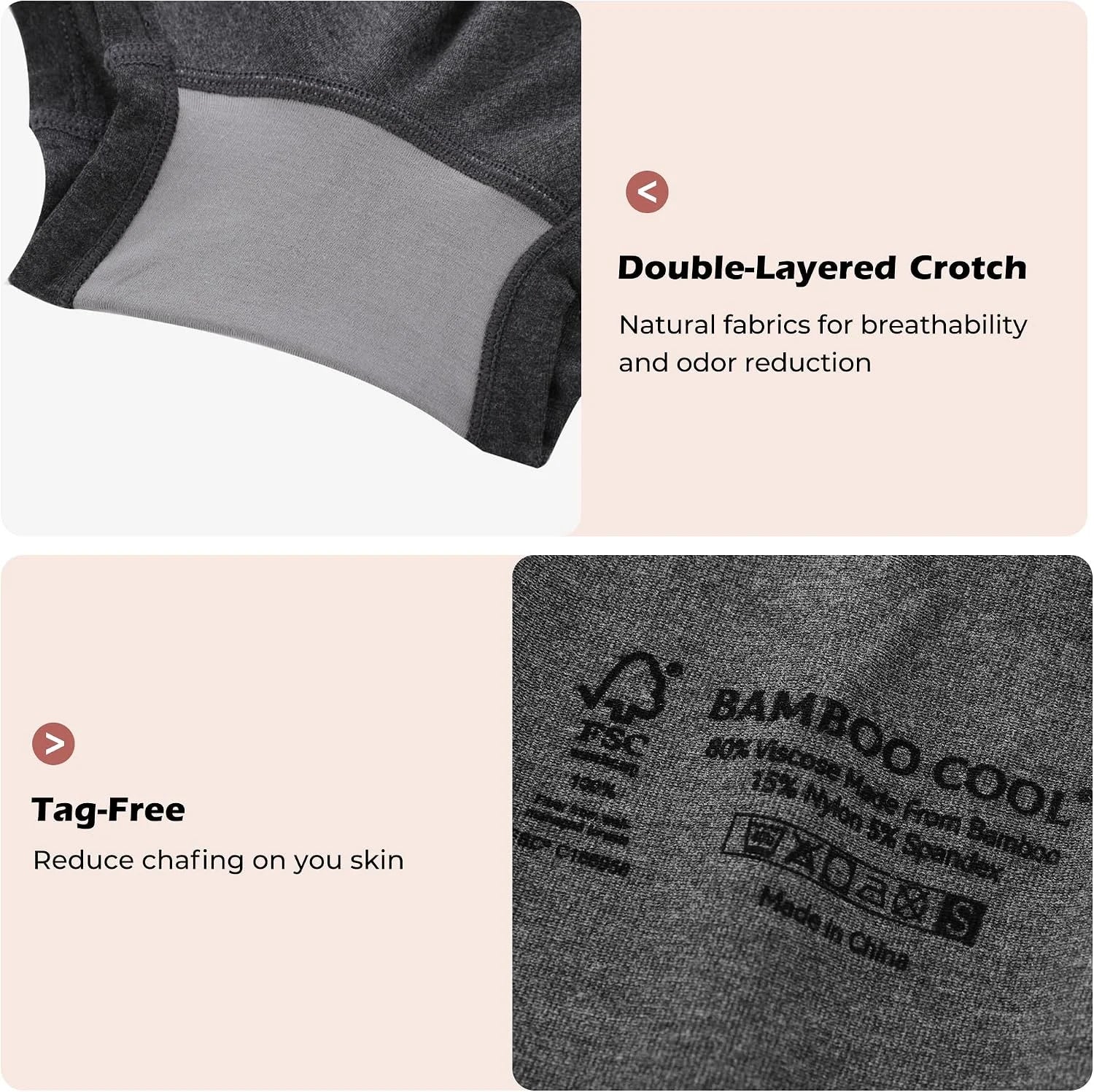 BAMBOO COOL Womens Boyshorts Underwear Cooling Soft Boxer Briefs Panties
