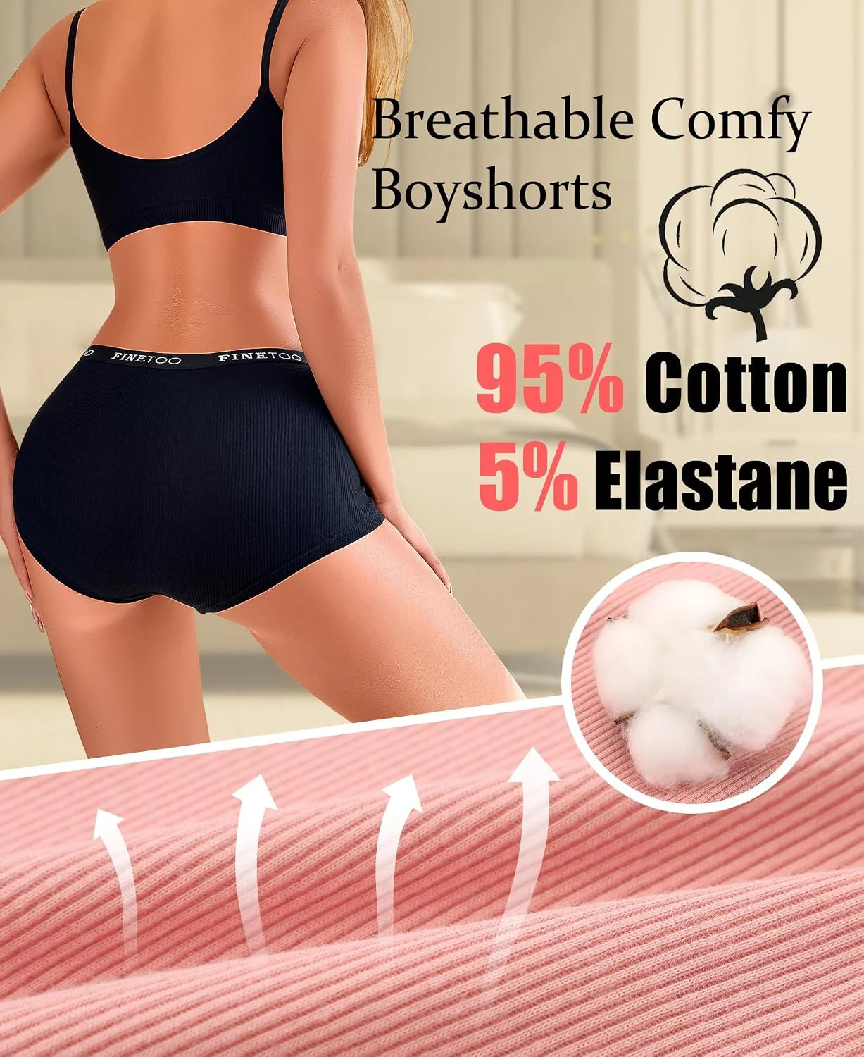 Cotton Boyshort Underwear for Women Boxer Briefs Ladies BoyShorts Panties