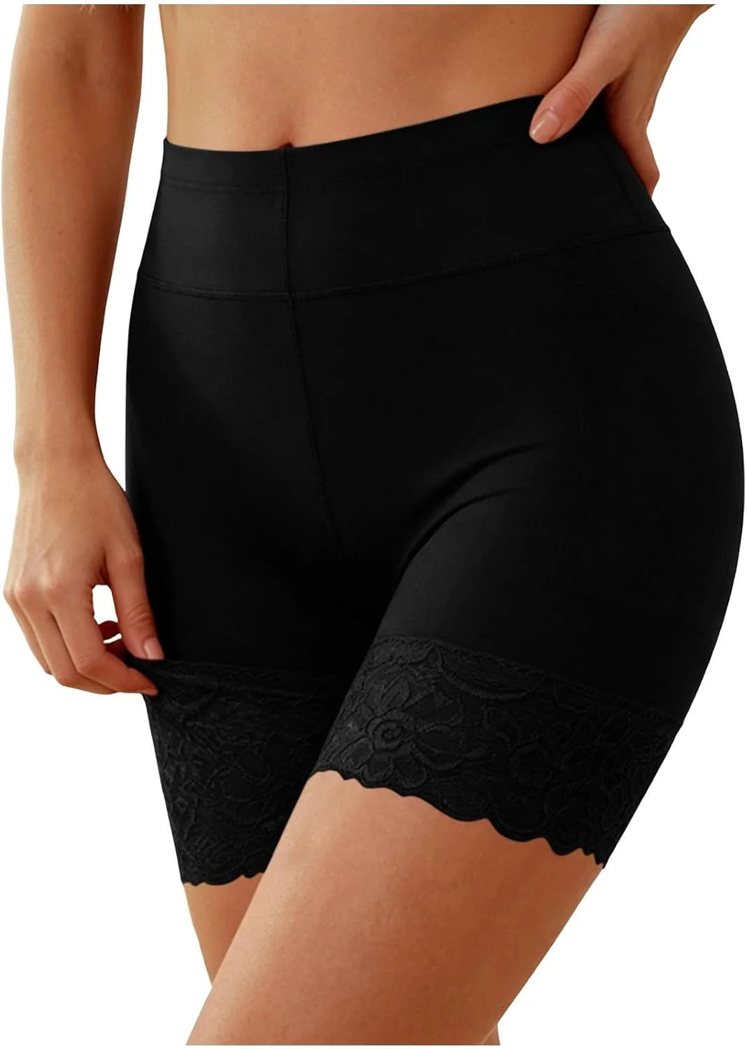 Womens Lace Hem Boyshort Panties Seamless Butt Lifting Underwear