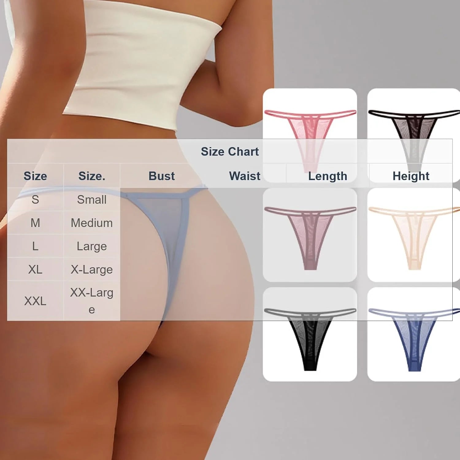 Seamless Mesh G-String Thong for Women Sexy Underwear Panties