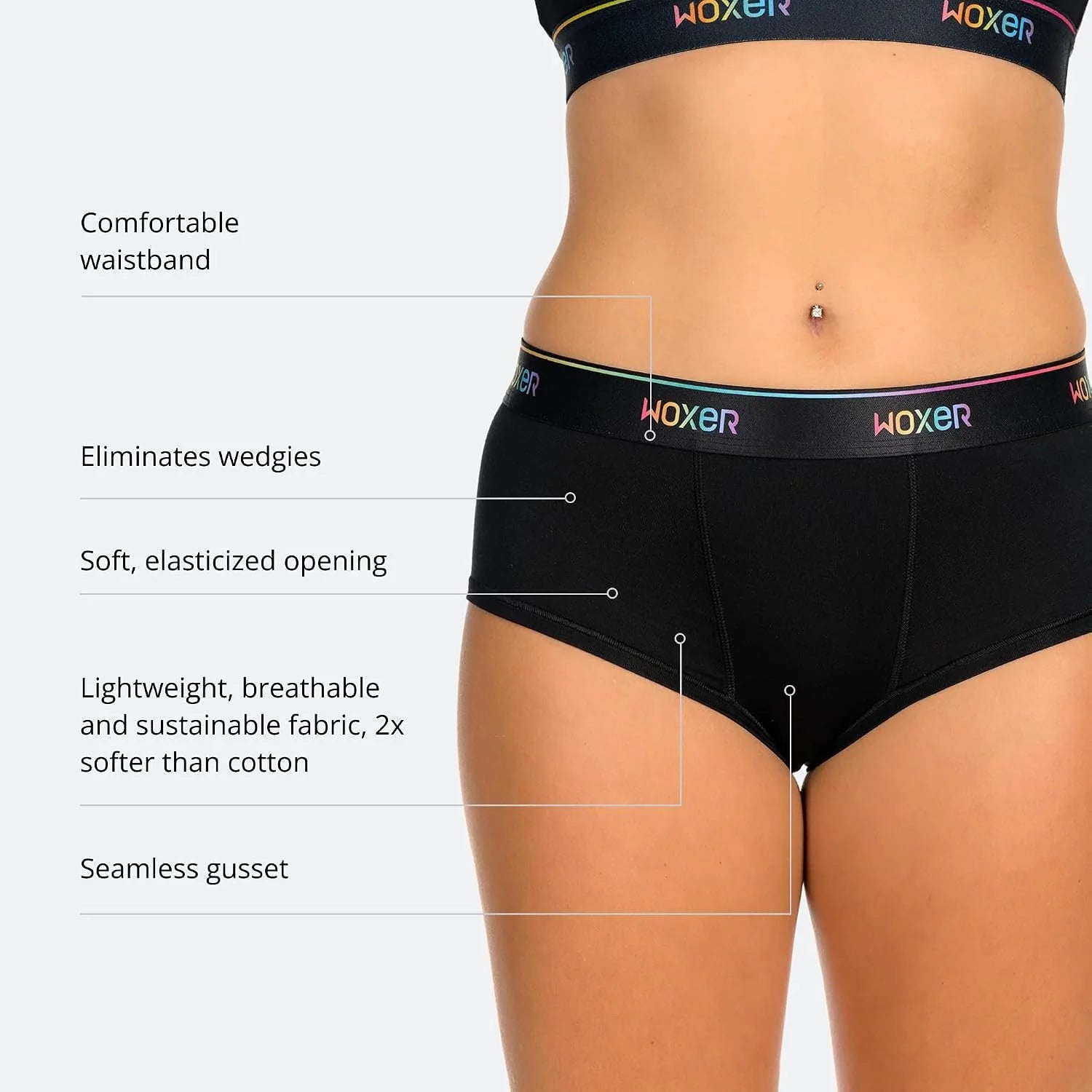 Woxer Women’s Classic Seamless Boyshort Panties, Soft Modal Fabric with No Roll Inseam, Chafe-Free, Breathable Design