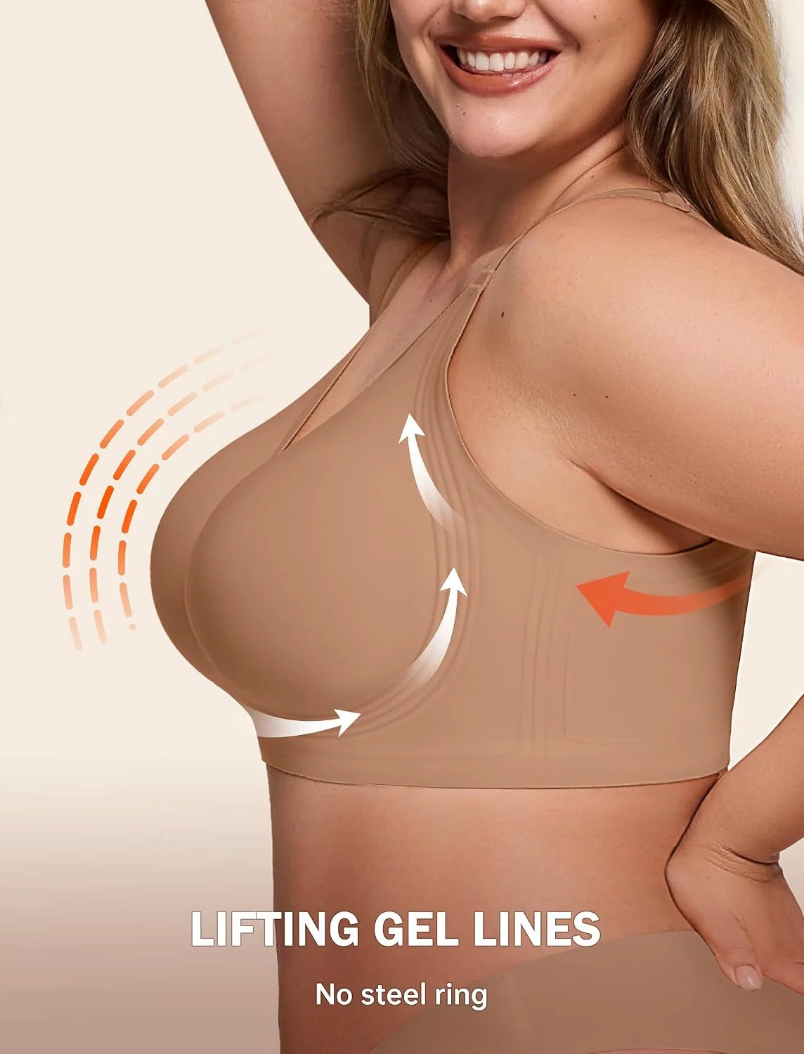 LetsJoli Jelly Bras for Women No Underwire Plus Size Push Up Supportive