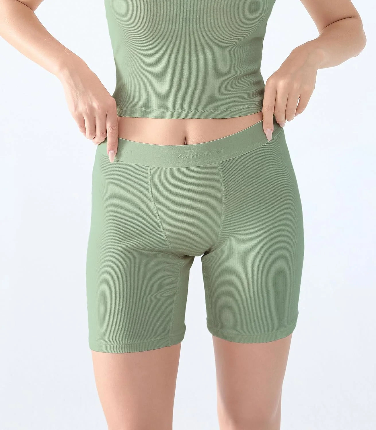 Comfneat Women's Boxer Cotton Rib Fabric with Spandex Boyshorts