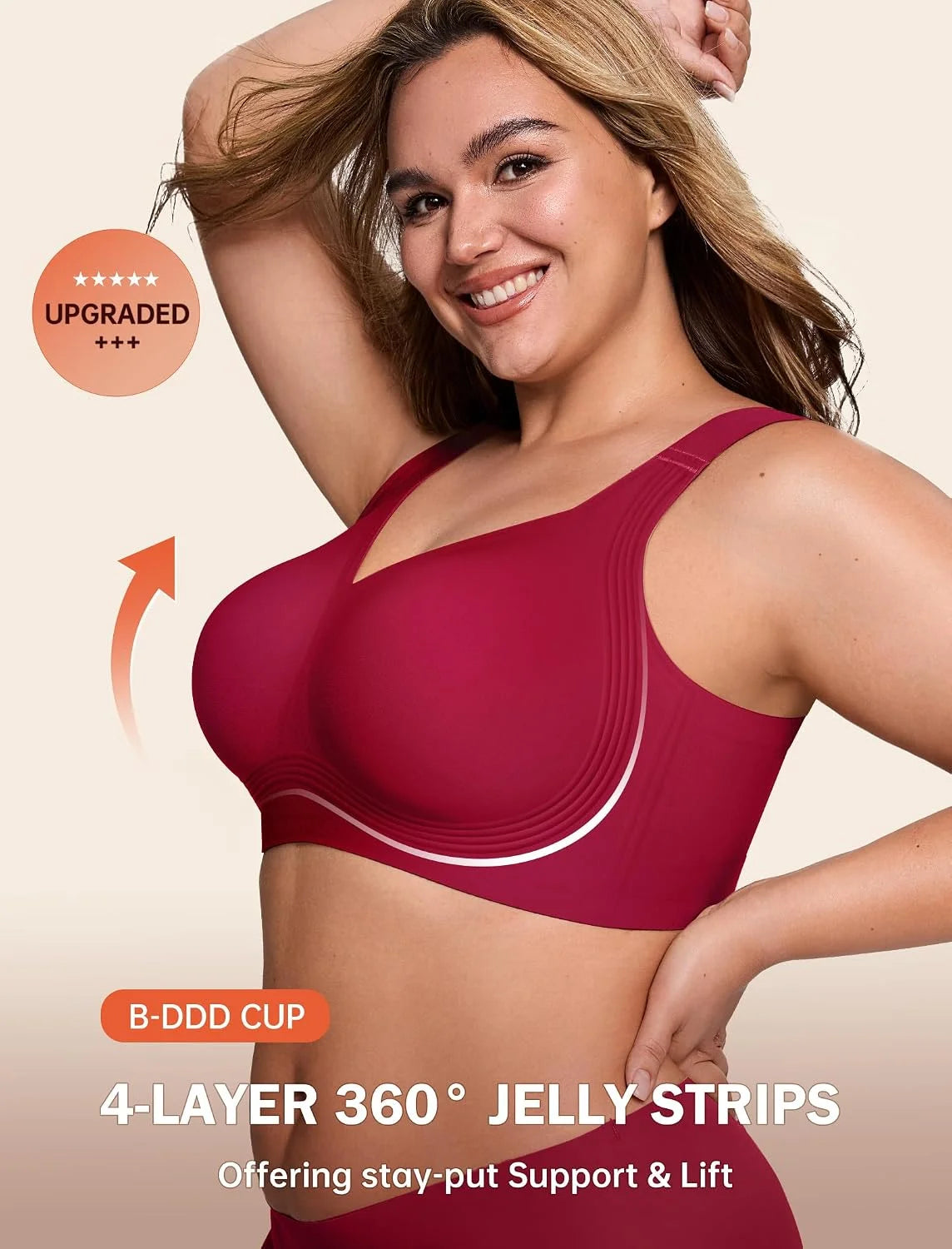 LetsJoli Jelly Bras for Women No Underwire Plus Size Push Up Supportive