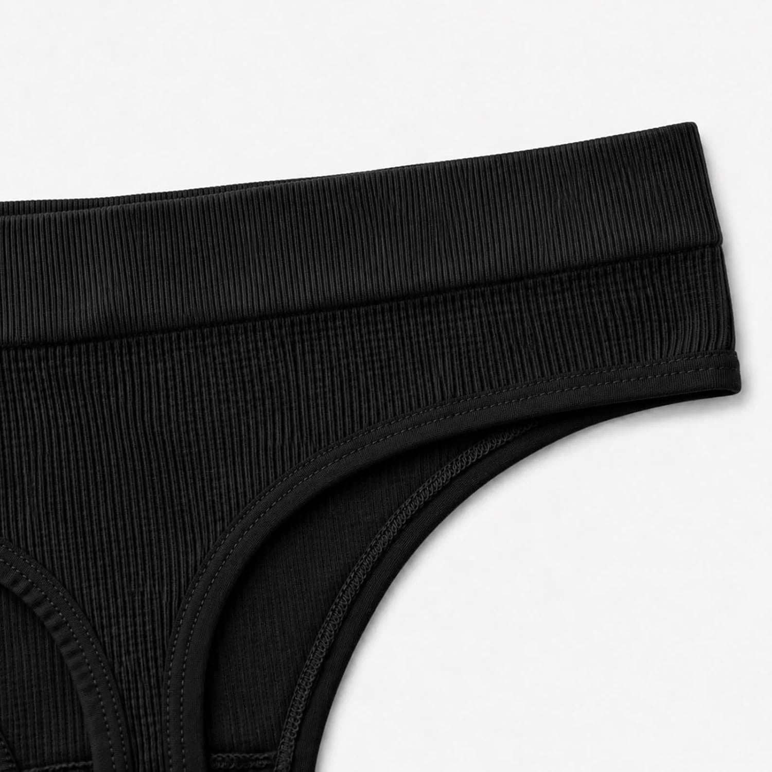 Womens Ribbed Seamless Thong High Waisted Brief Underwear