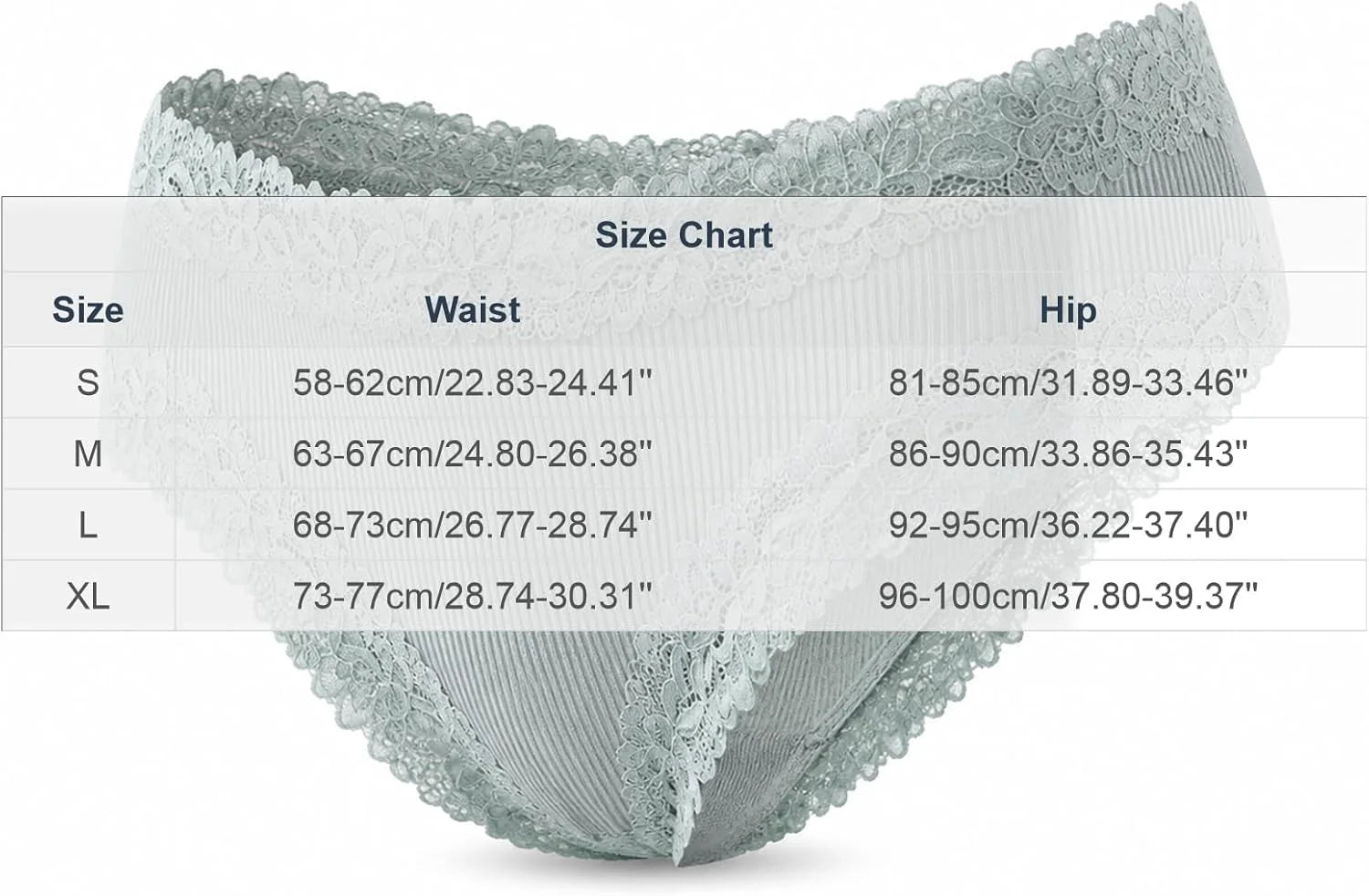 Lace Trim High Waisted Underwear for Women Sexy Ribbed Panties
