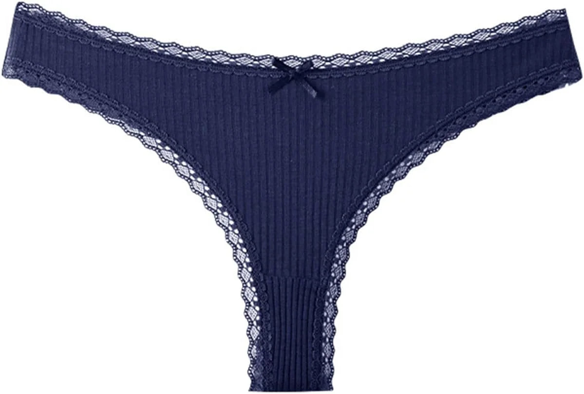 Lace Trim Low Waist Panties for Women Breathable Sexy Underwear