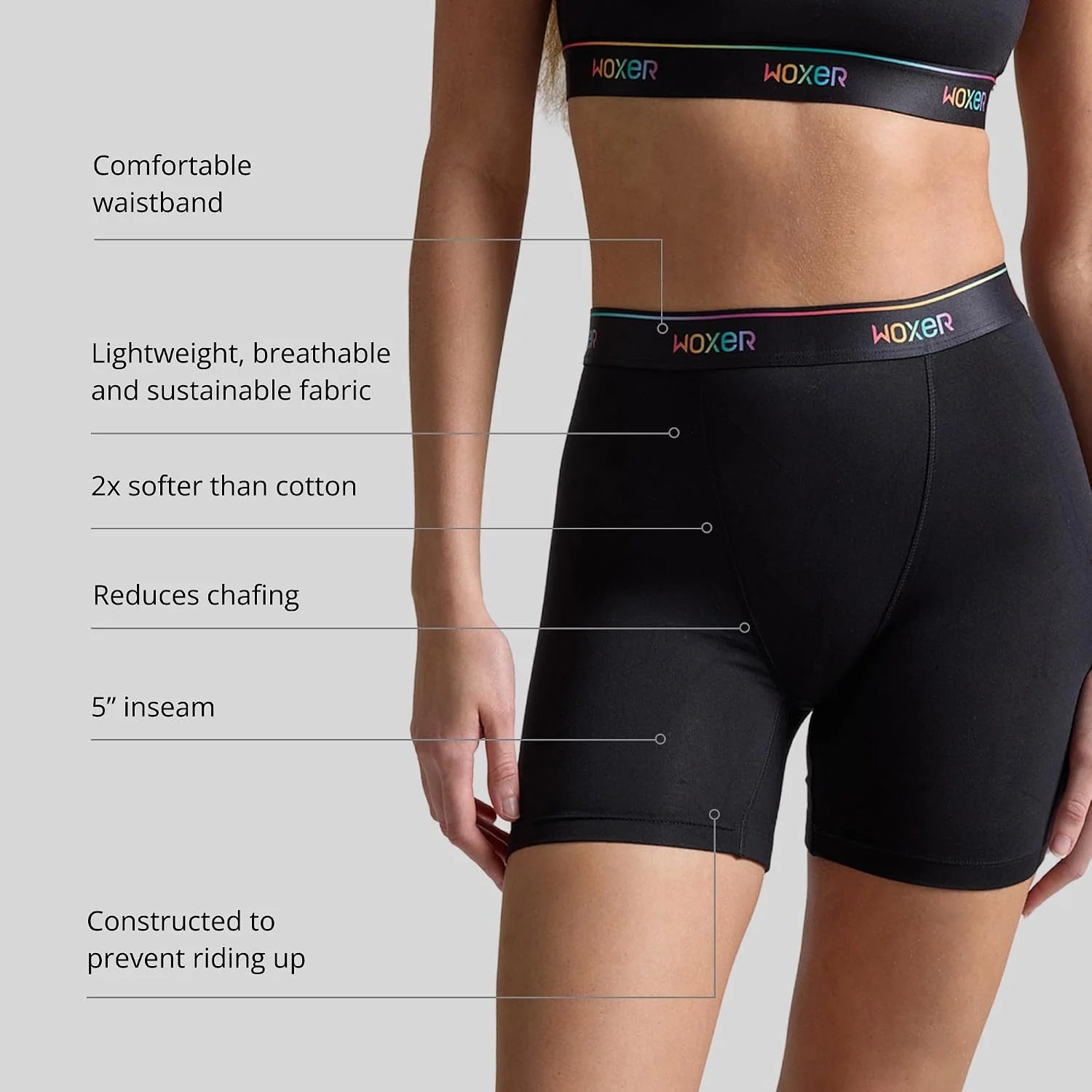 Woxer Womens Baller 5" High Waisted Boy Shorts Underwear – Seamless Boxer Briefs, Boyshort Panties, No Show Women’s Boxers