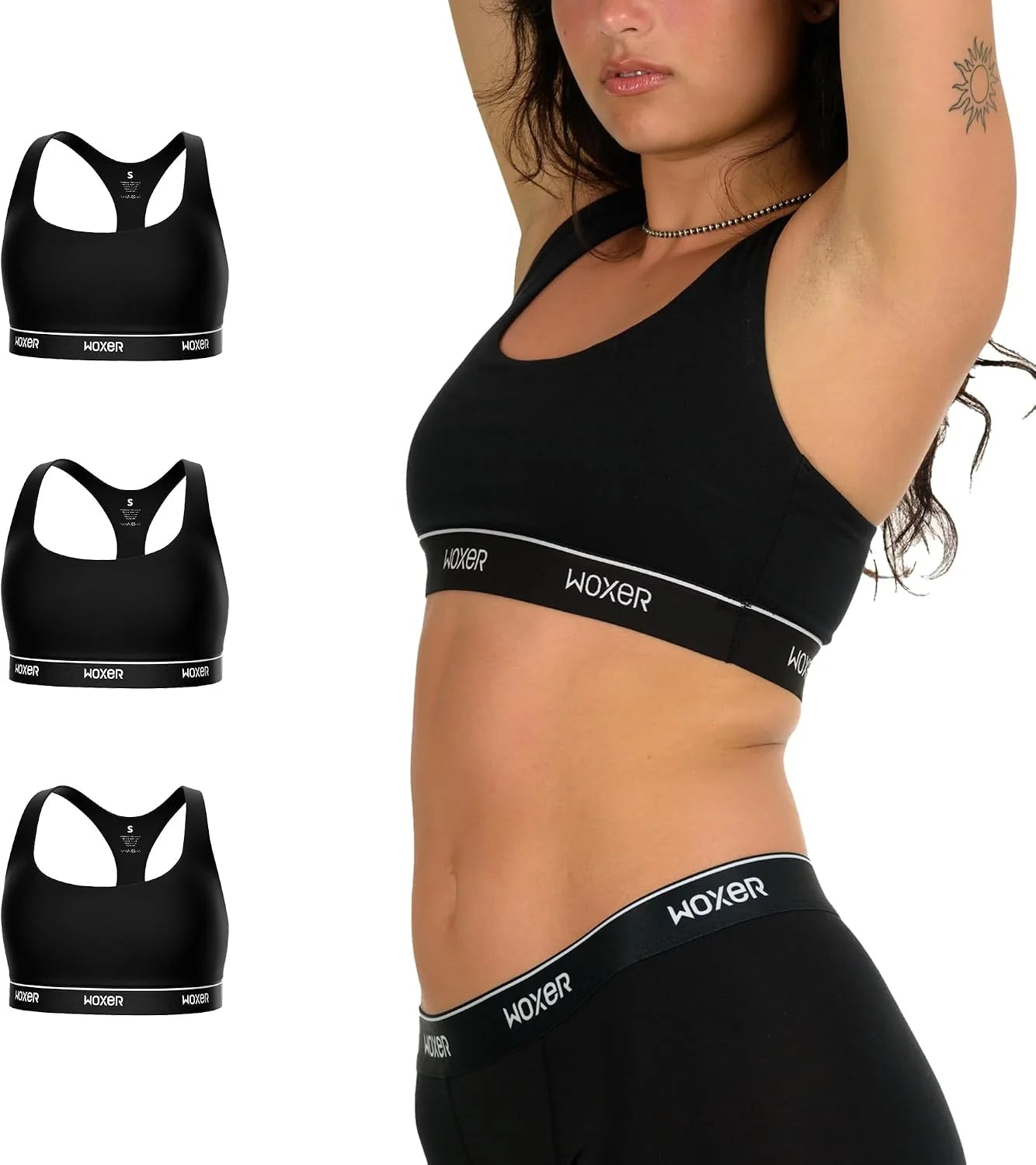 Woxer Boss Bralette for Women – Wireless, Seamless Racerback – Modal Sports Bra, Lounge, Sleep Bralette, Wireless Bra