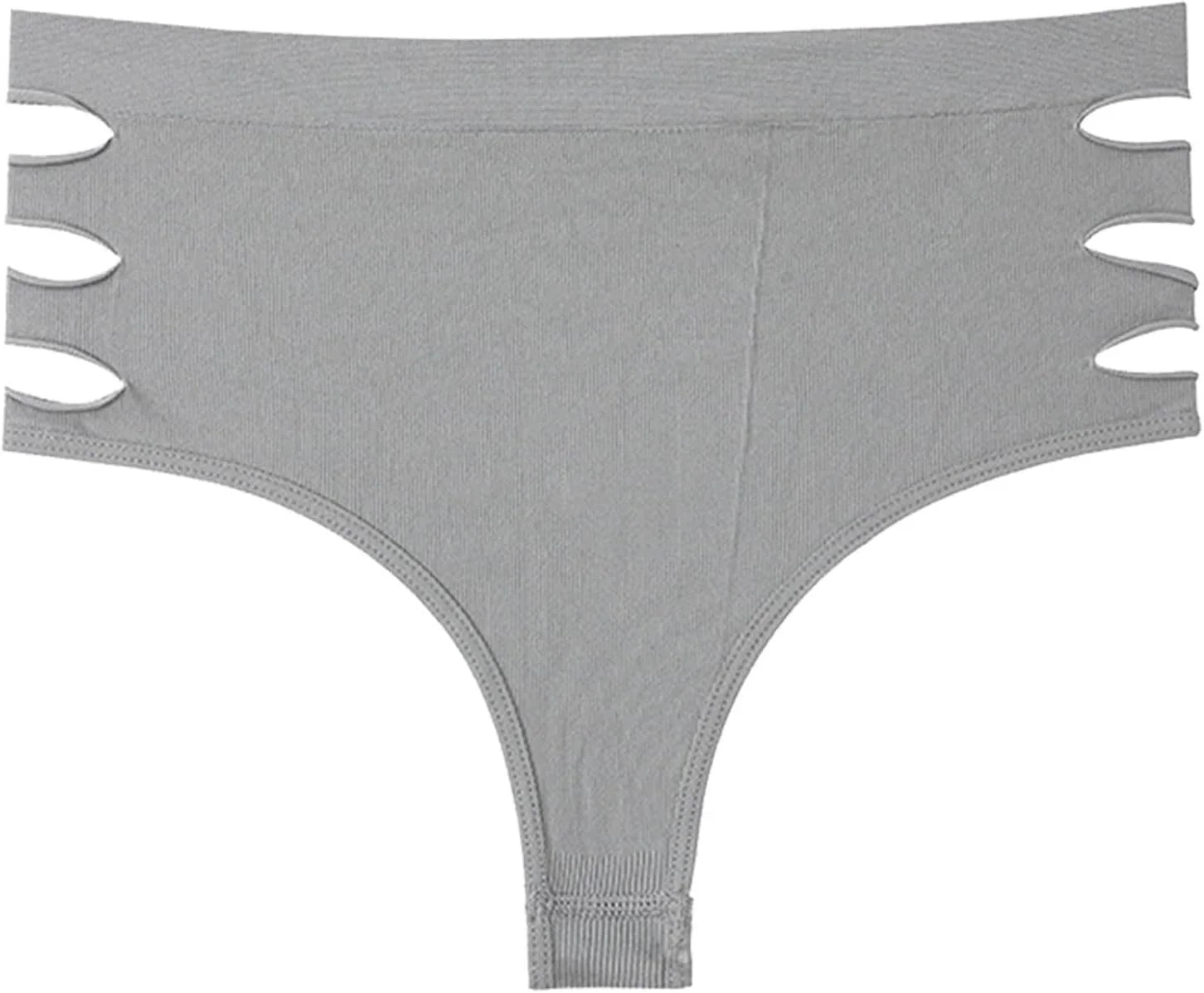 HGps8w Women's Cutout Thongs Panties, Seamless Mid Waist Ladies Breathable Underwear Briefs