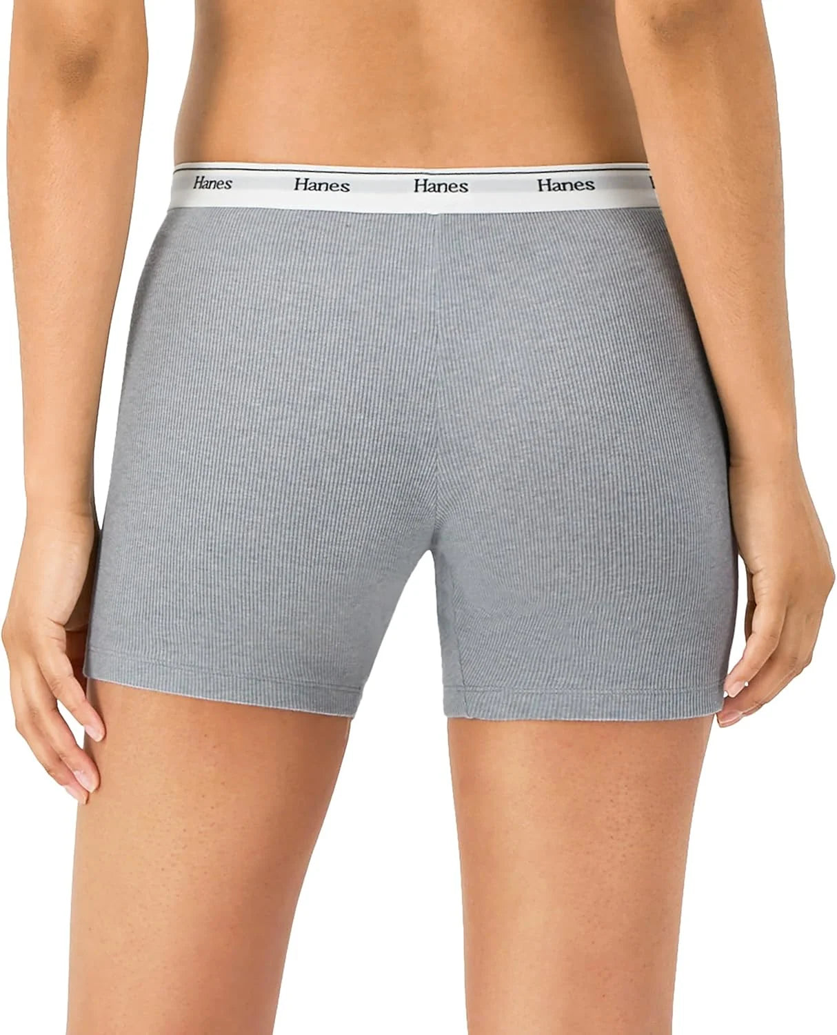 Hanes Originals Women’s Mid-Thigh Boxer Brief Pack, Stretch Cotton Underwear, 4-Pack