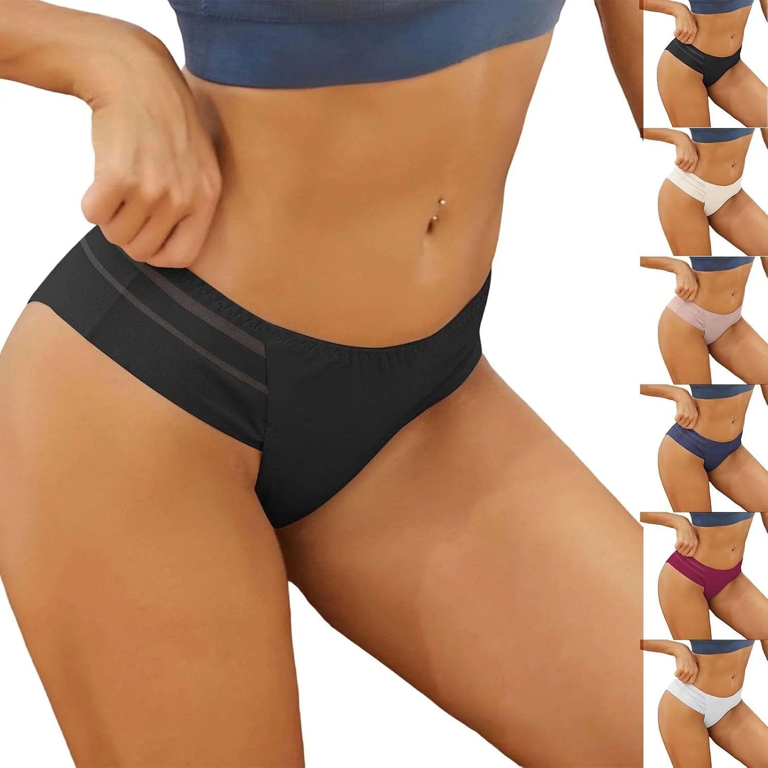 Plus Size Low Waist Thong for Women Seamless T Back Underwear
