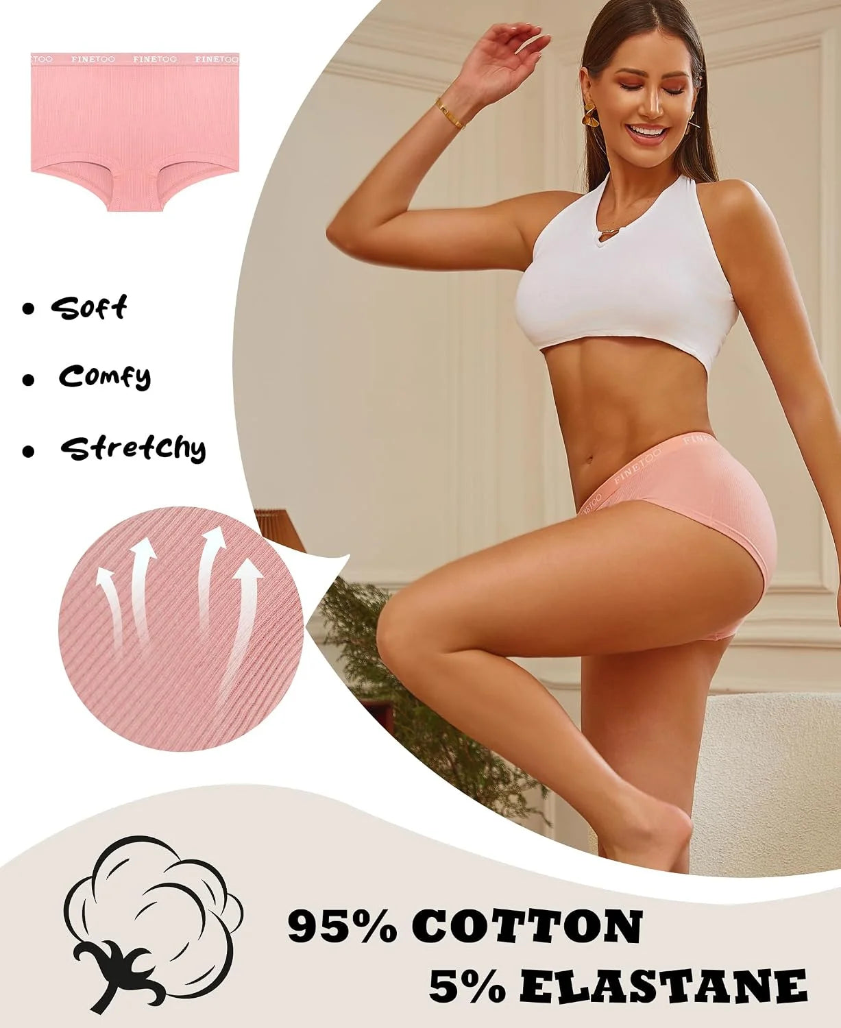 Cotton Boyshort Underwear for Women Boxer Briefs Ladies BoyShorts Panties